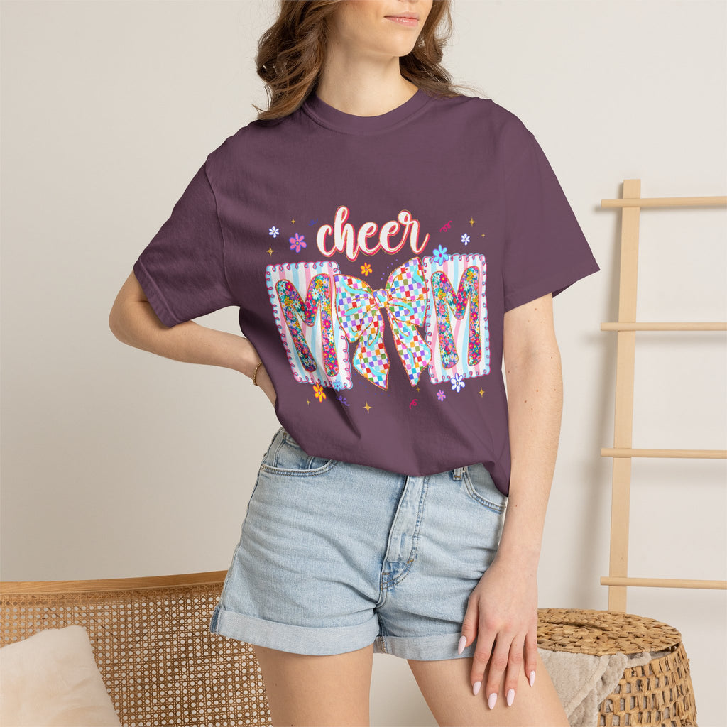 Cheer Mom T-Shirt — Colorful Pom-Pom Cheerleading Mom Tee