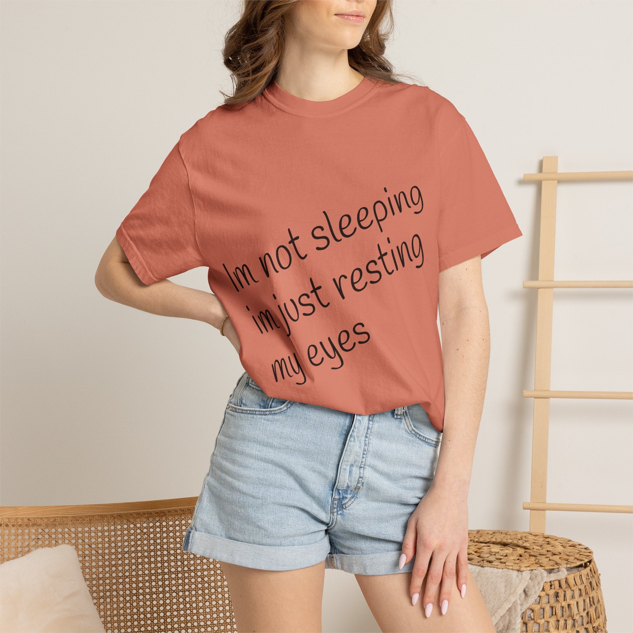 T-Shirt — "I'm Not Sleeping, I'm Just Resting My Eyes" Graphic Tee with Realistic Eyes Back Print