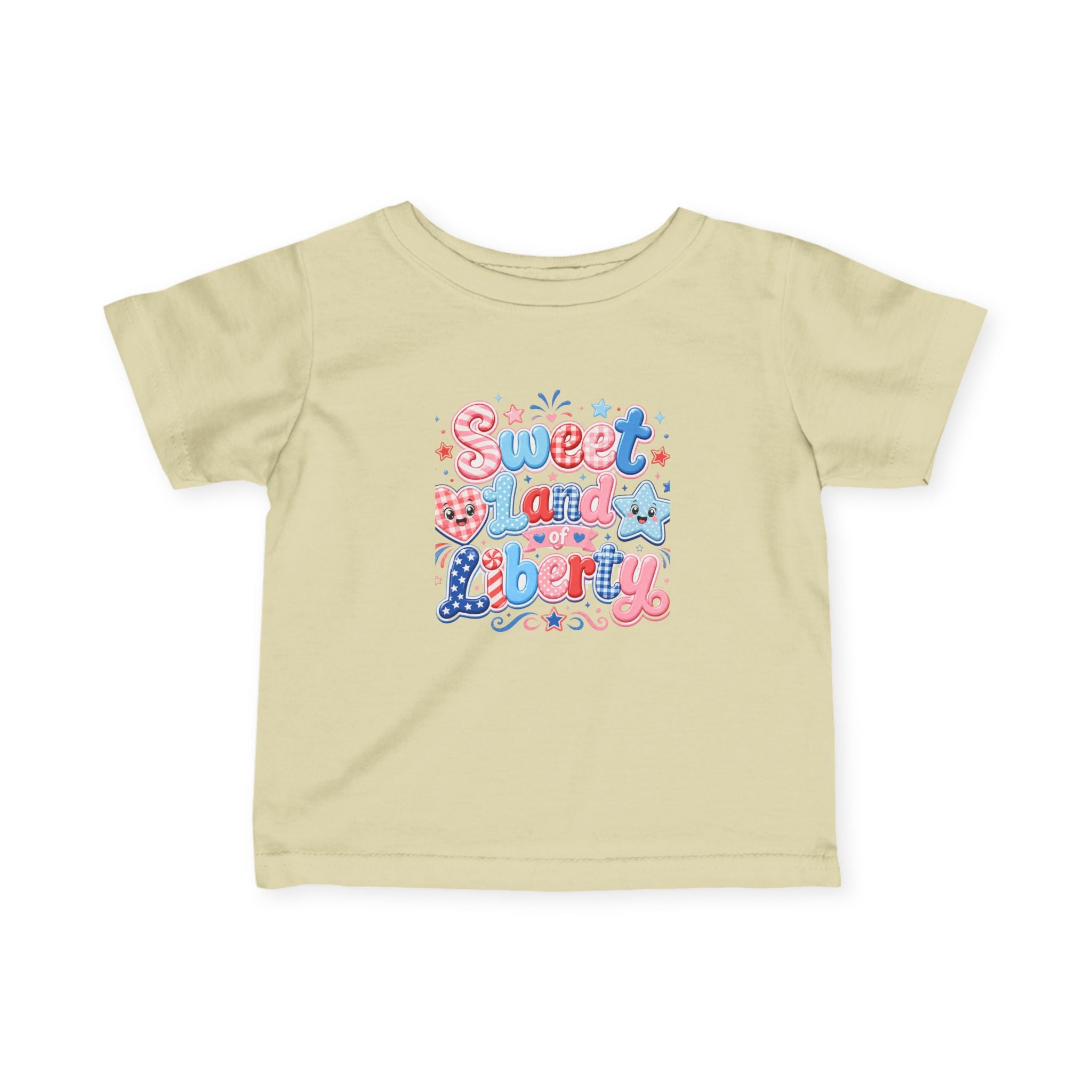 Infant Tee — "Sweet and Liberty" Patriotic Pink & Blue Baby Shirt