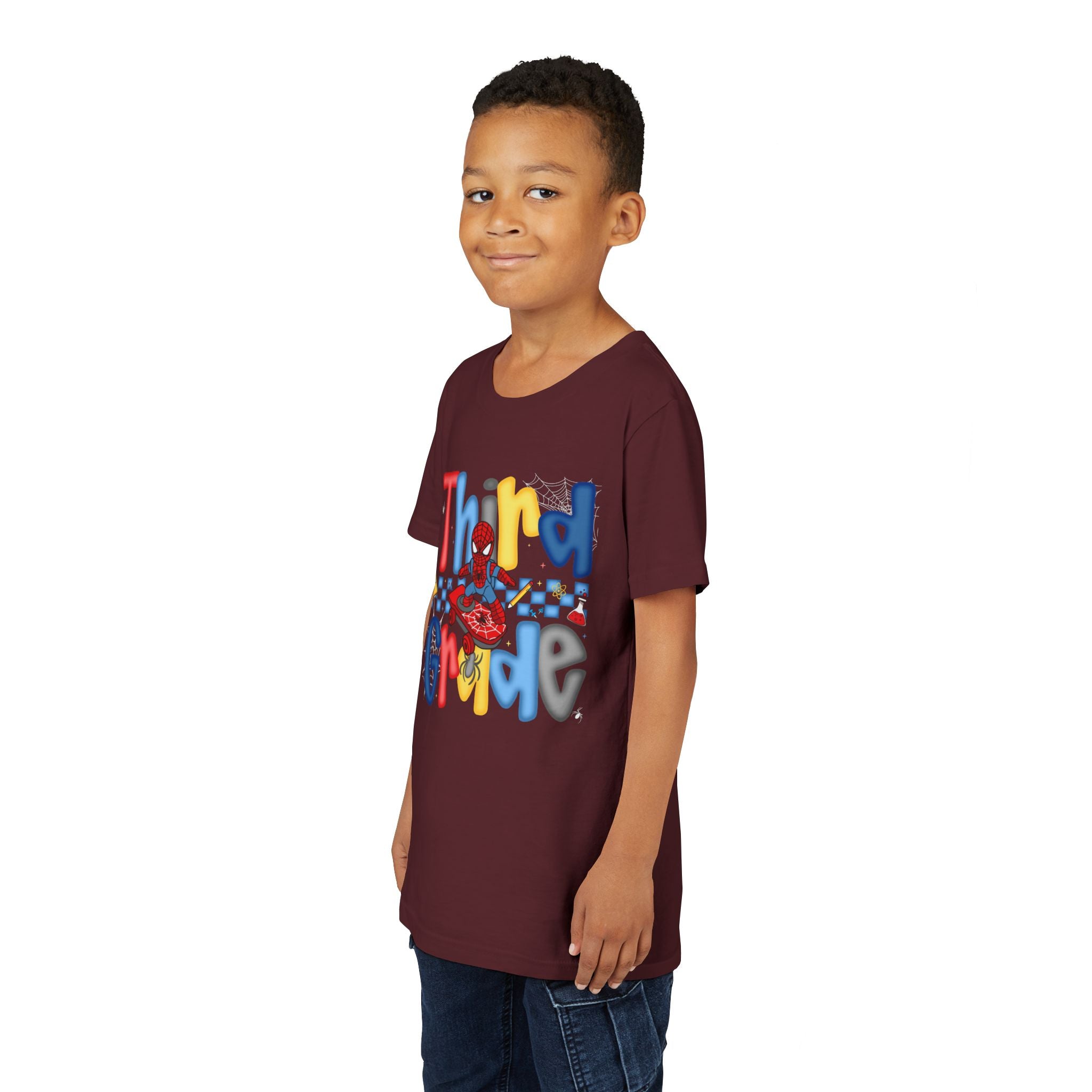 Third Grade Superhero Youth Tee - Colorful Back-to-School Shirt