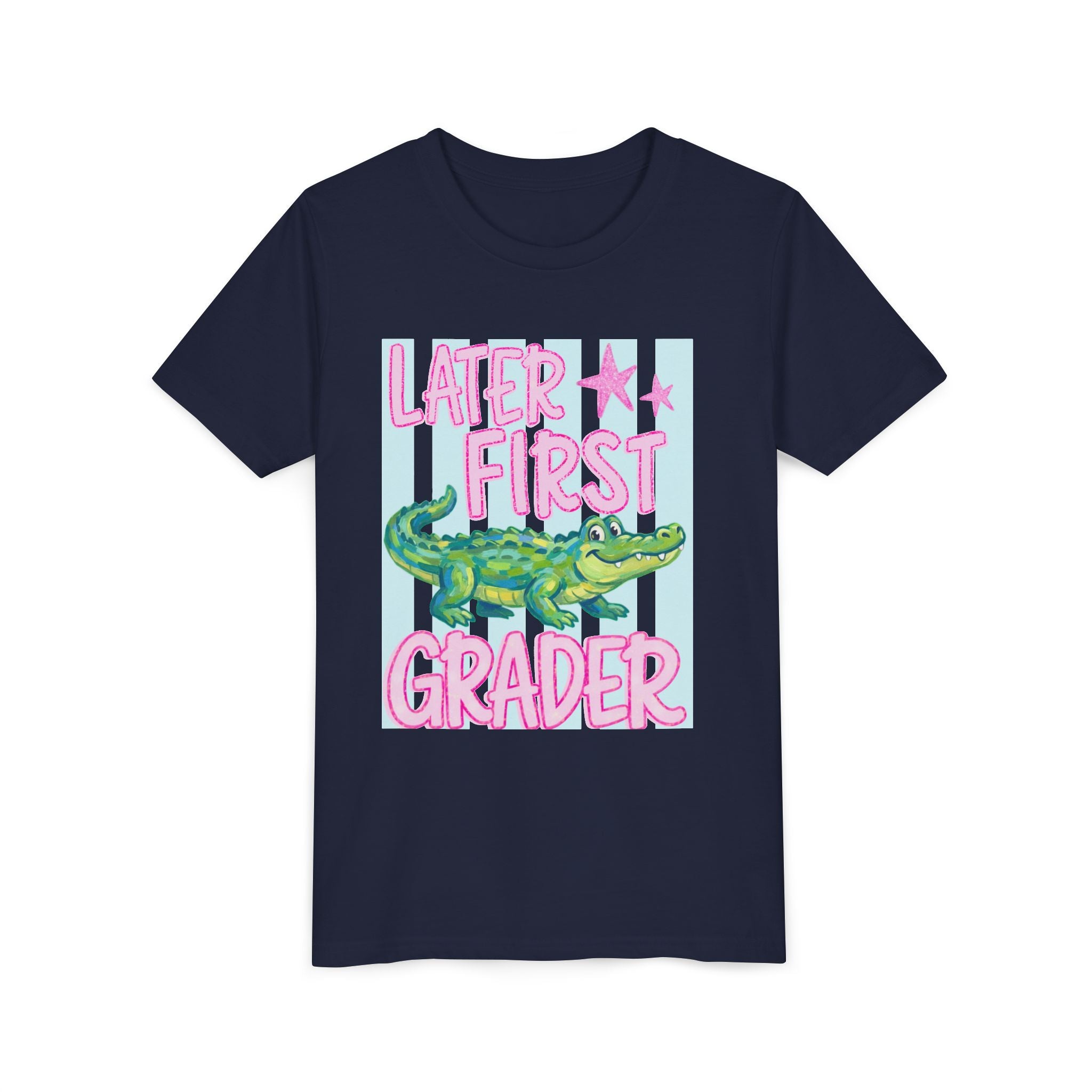 Later First Grader Alligator Youth Tee - Cute Back to School Shirt for Kids