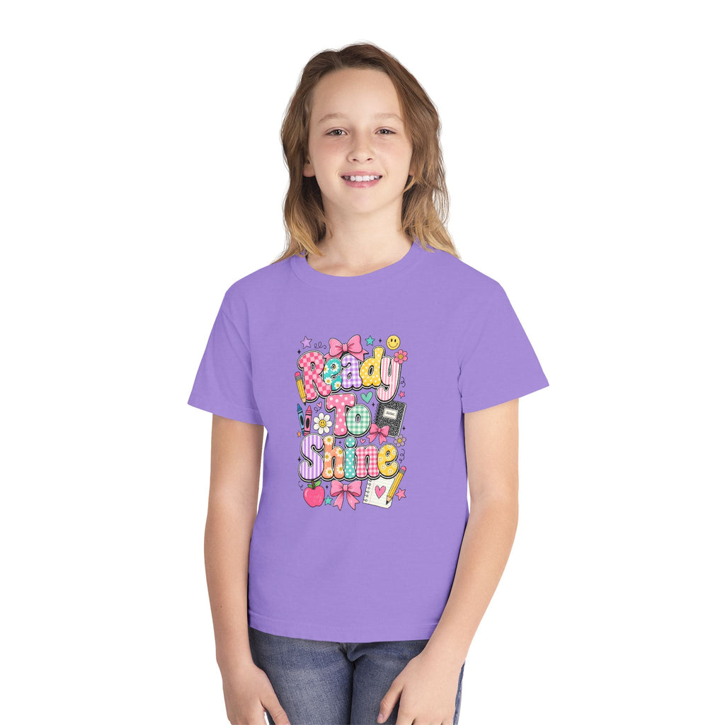 Youth Tee — “Ready to Shine” Happy Cartoon Graphic Tee
