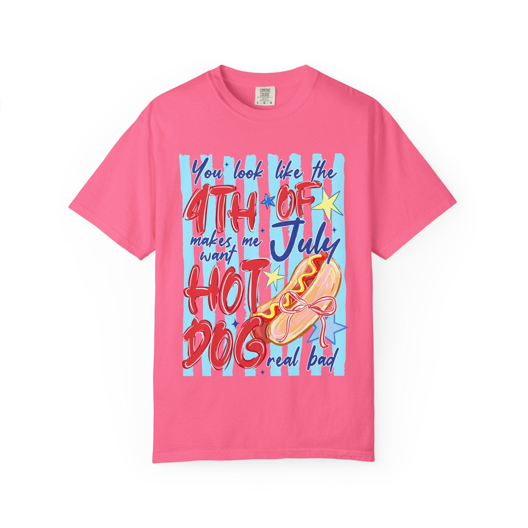 4th of July Hot Dog Graphic T-Shirt