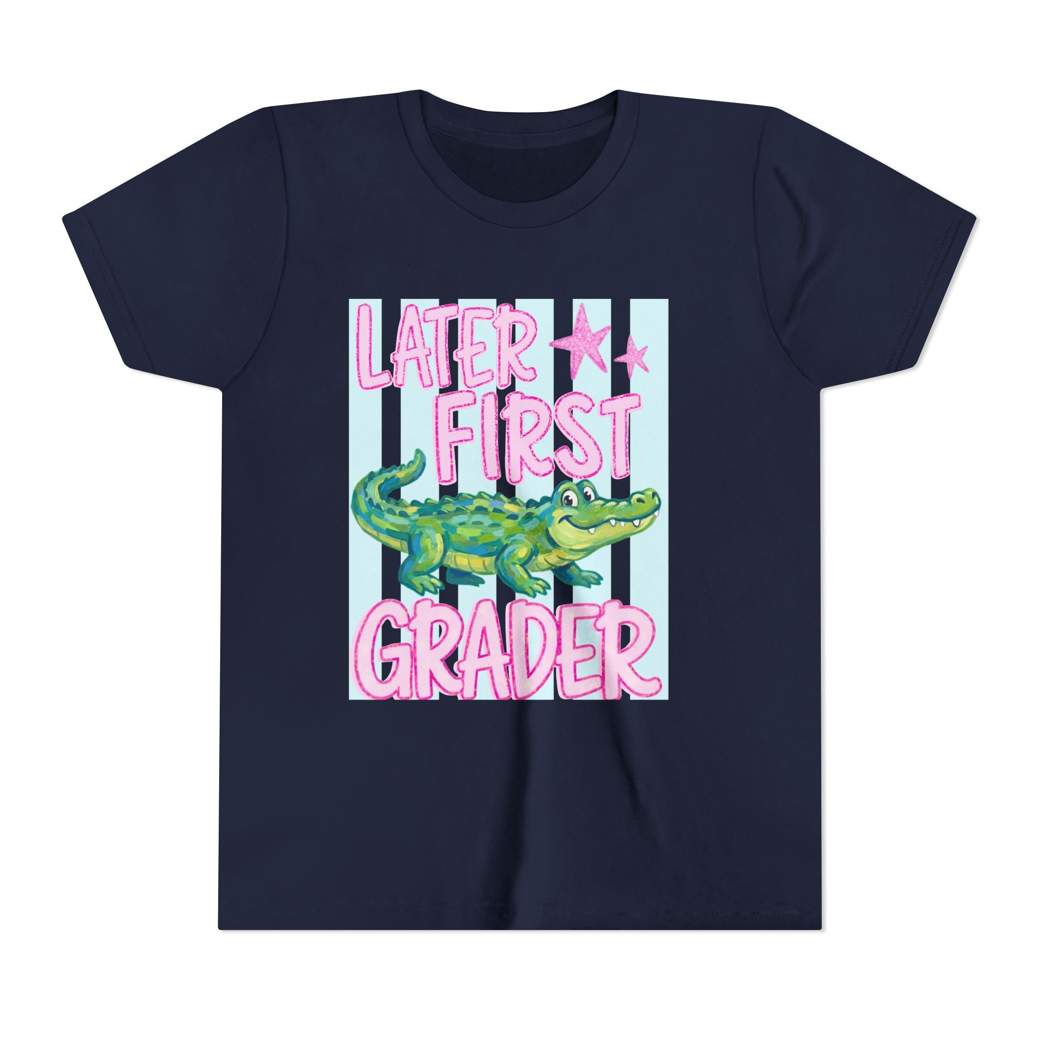 Later First Grader Alligator Youth Tee - Cute Back to School Shirt for Kids