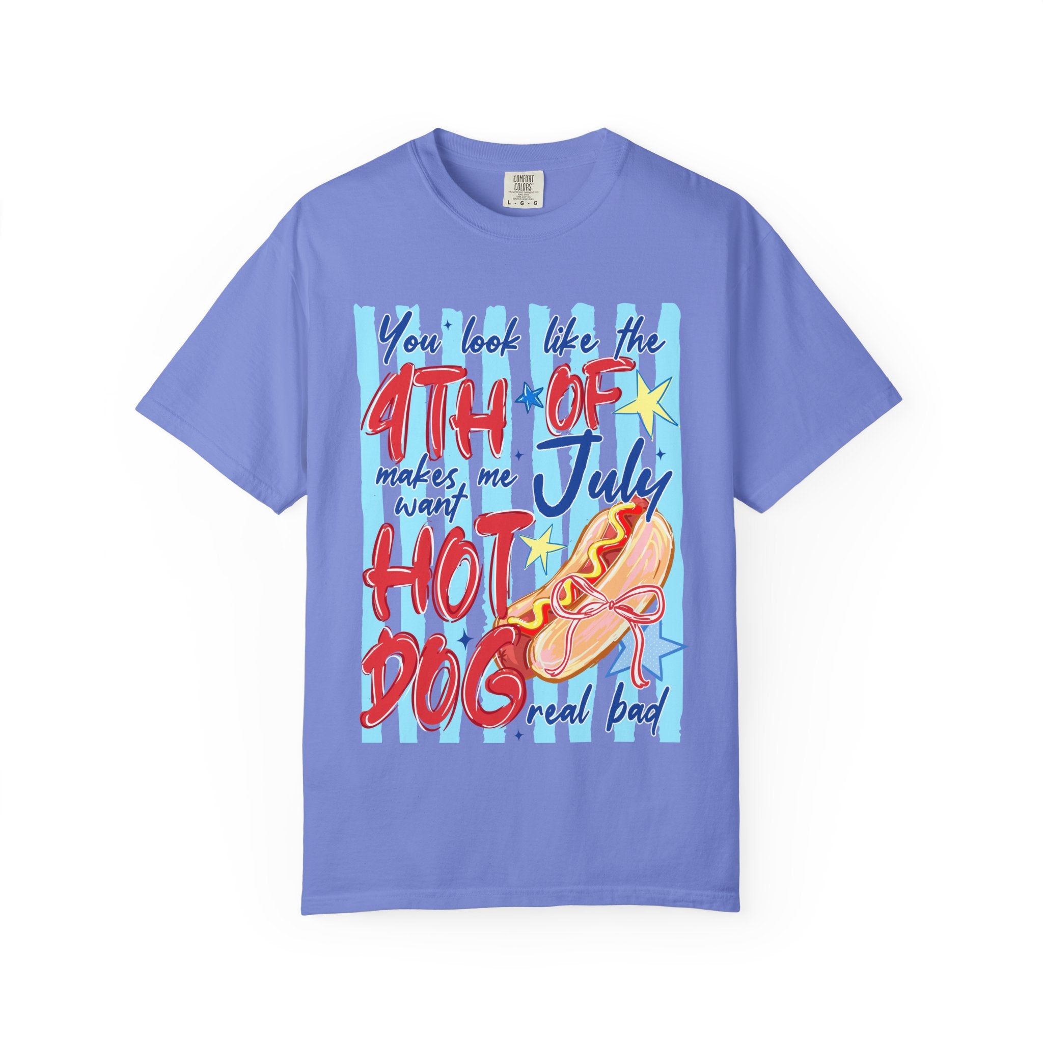 4th of July Hot Dog Graphic T-Shirt