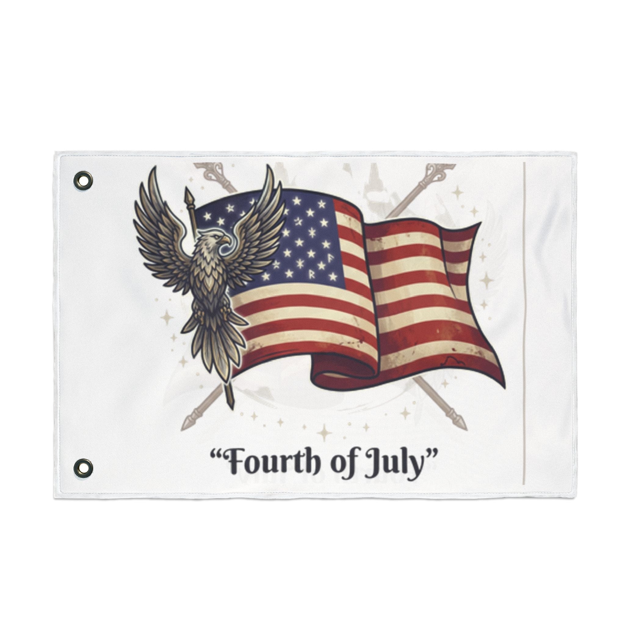 Fourth of July Double-Sided Flag – American Eagle & Waving USA Banner