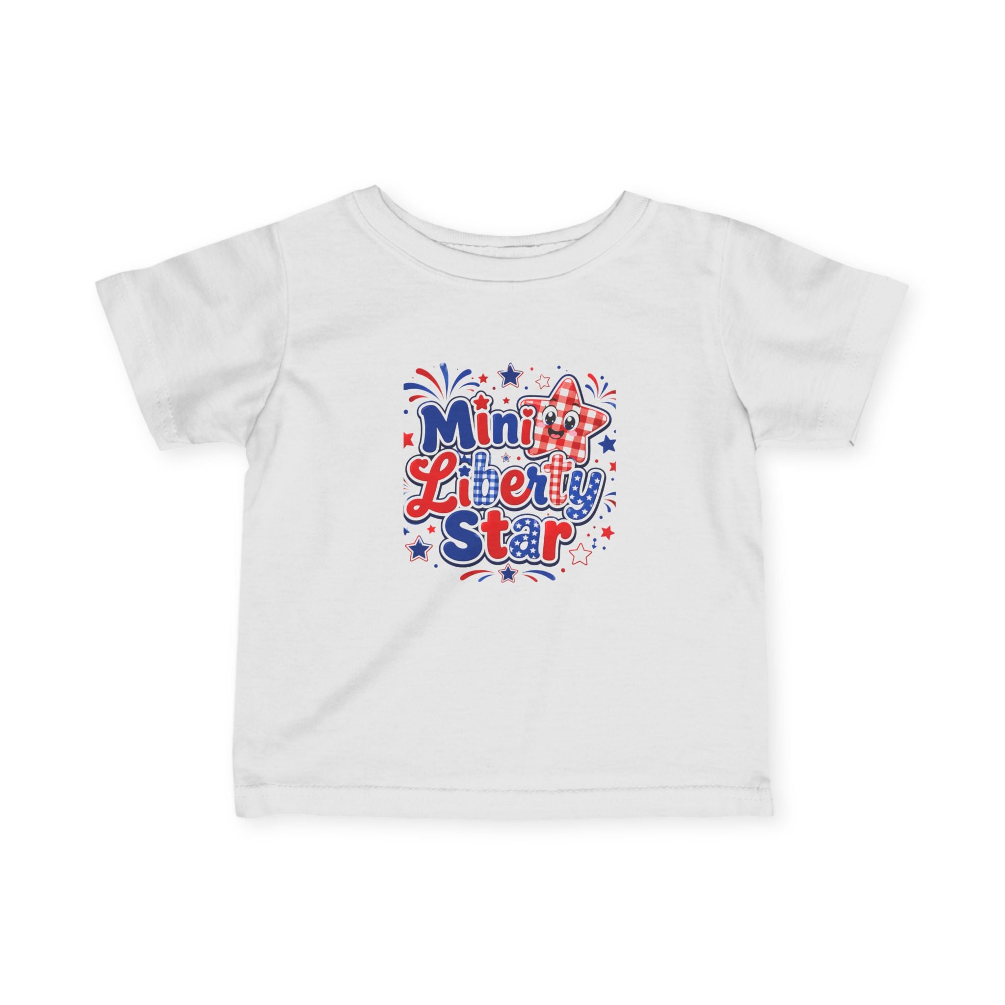 Mini Liberty Star Infant Tee — Patriotic 4th of July Baby Shirt