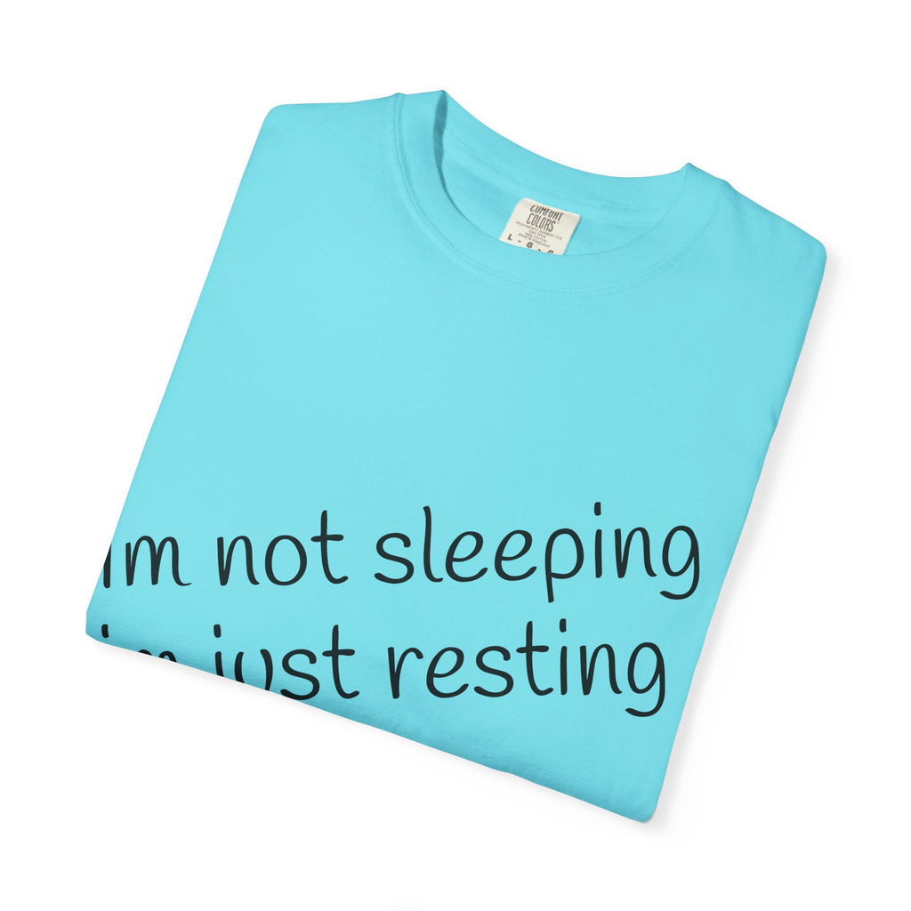 T-Shirt — "I'm Not Sleeping, I'm Just Resting My Eyes" Graphic Tee with Realistic Eyes Back Print
