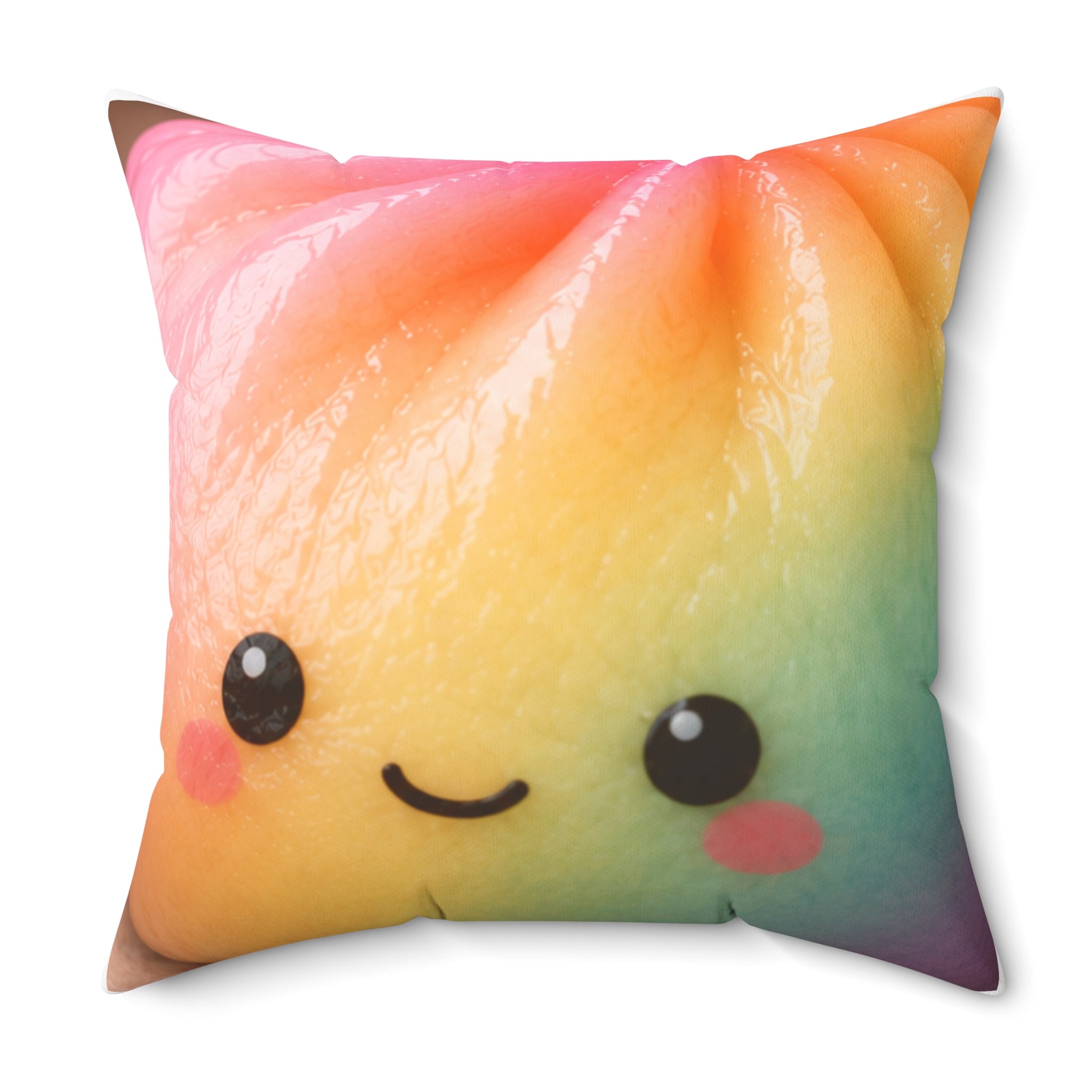 Cute Smiling Plush Square Throw Pillow