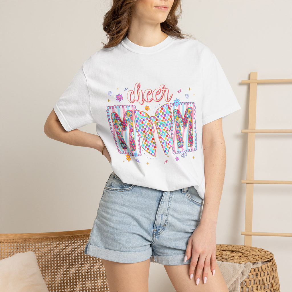 Cheer Mom T-Shirt — Colorful Pom-Pom Cheerleading Mom Tee