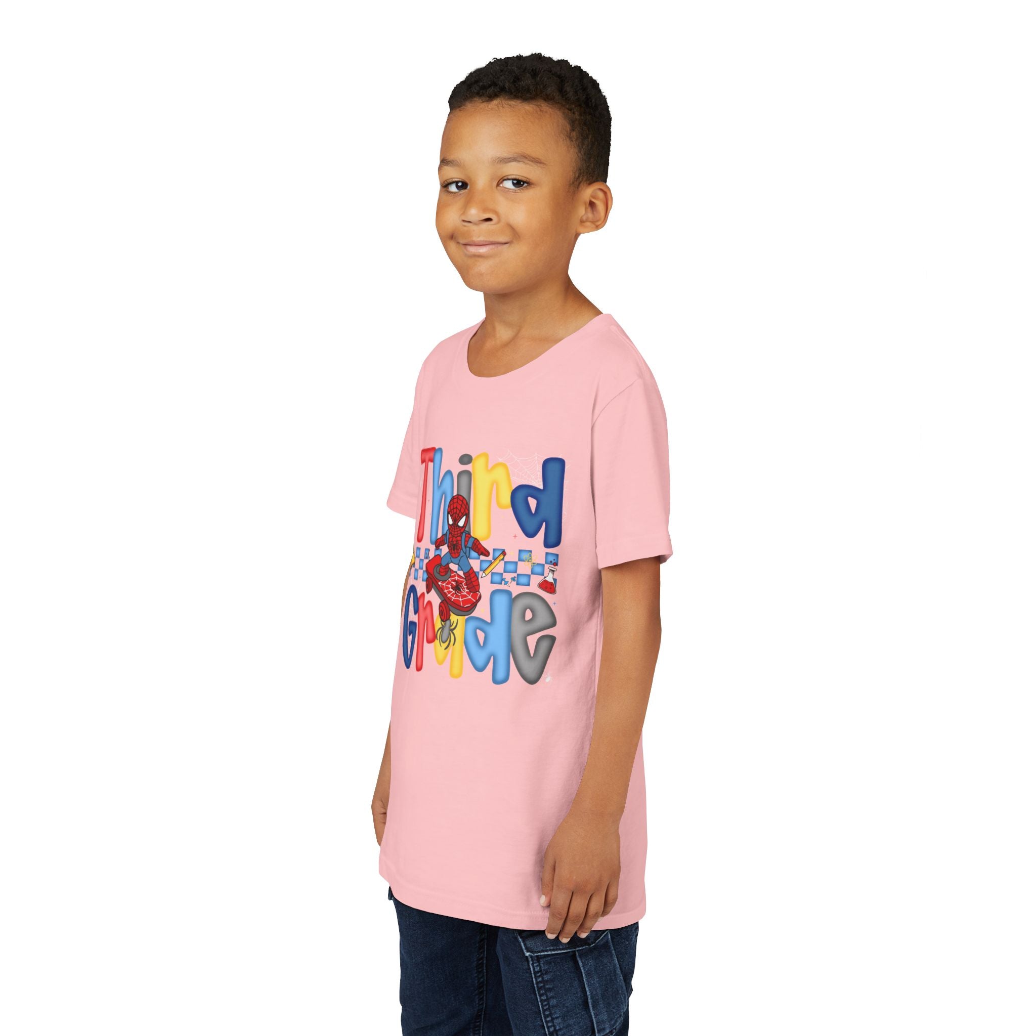 Third Grade Superhero Youth Tee - Colorful Back-to-School Shirt