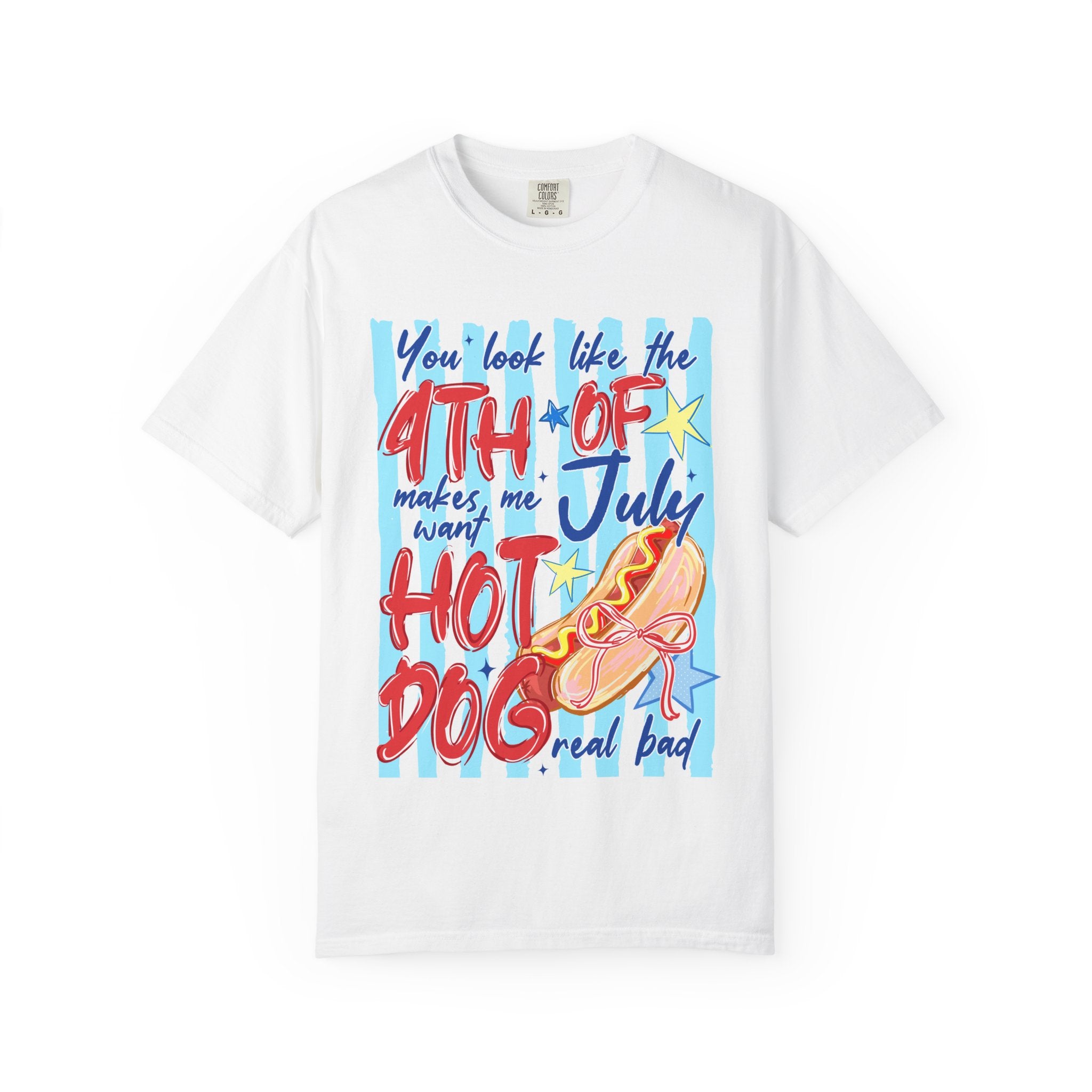 4th of July Hot Dog Graphic T-Shirt