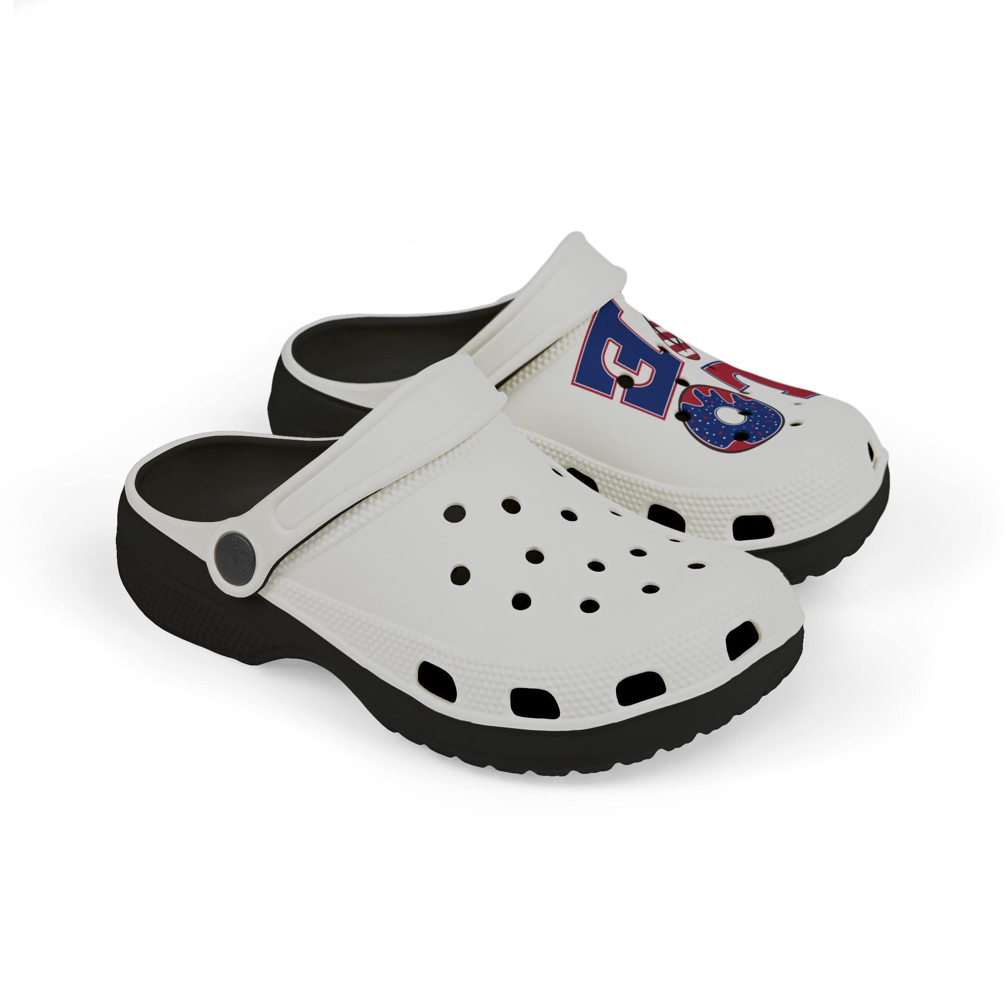 Kids Foam Clogs — "LOVE" Patriotic USA Heart Design