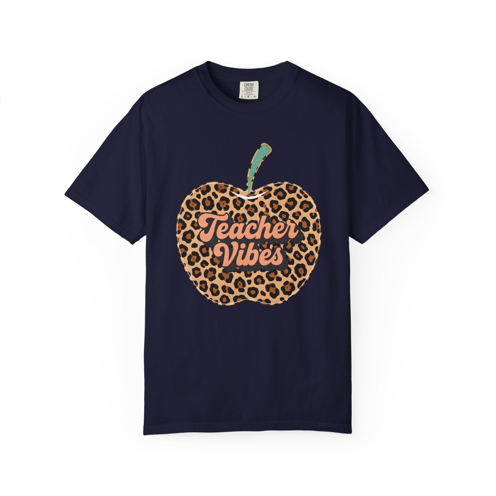 Teacher Vibes Leopard Apple T-Shirt