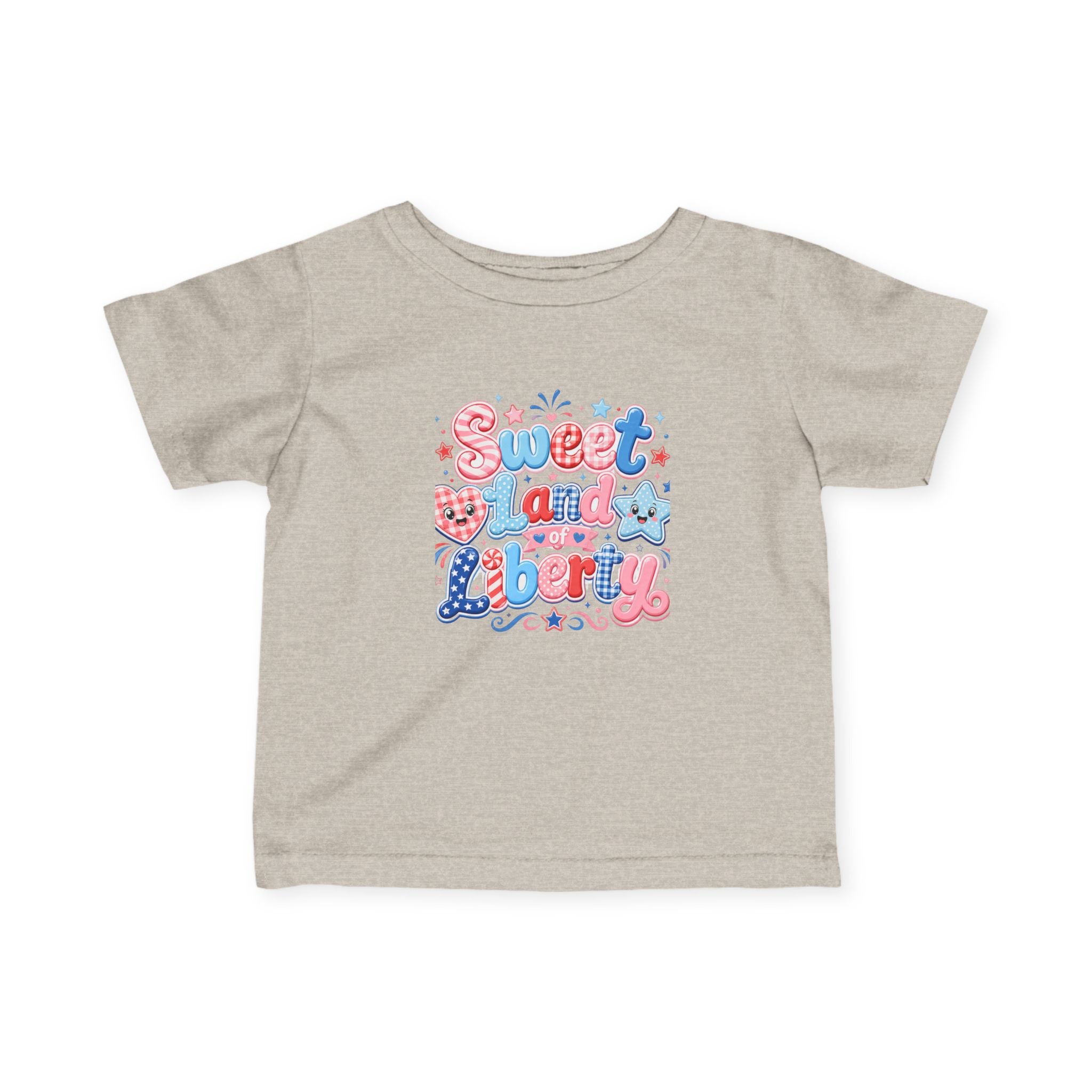 Infant Tee — "Sweet and Liberty" Patriotic Pink & Blue Baby Shirt