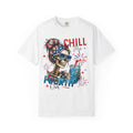 Fourth of July Skull T-Shirt — "Chill the Fourth Out" Patriotic Graphic Tee