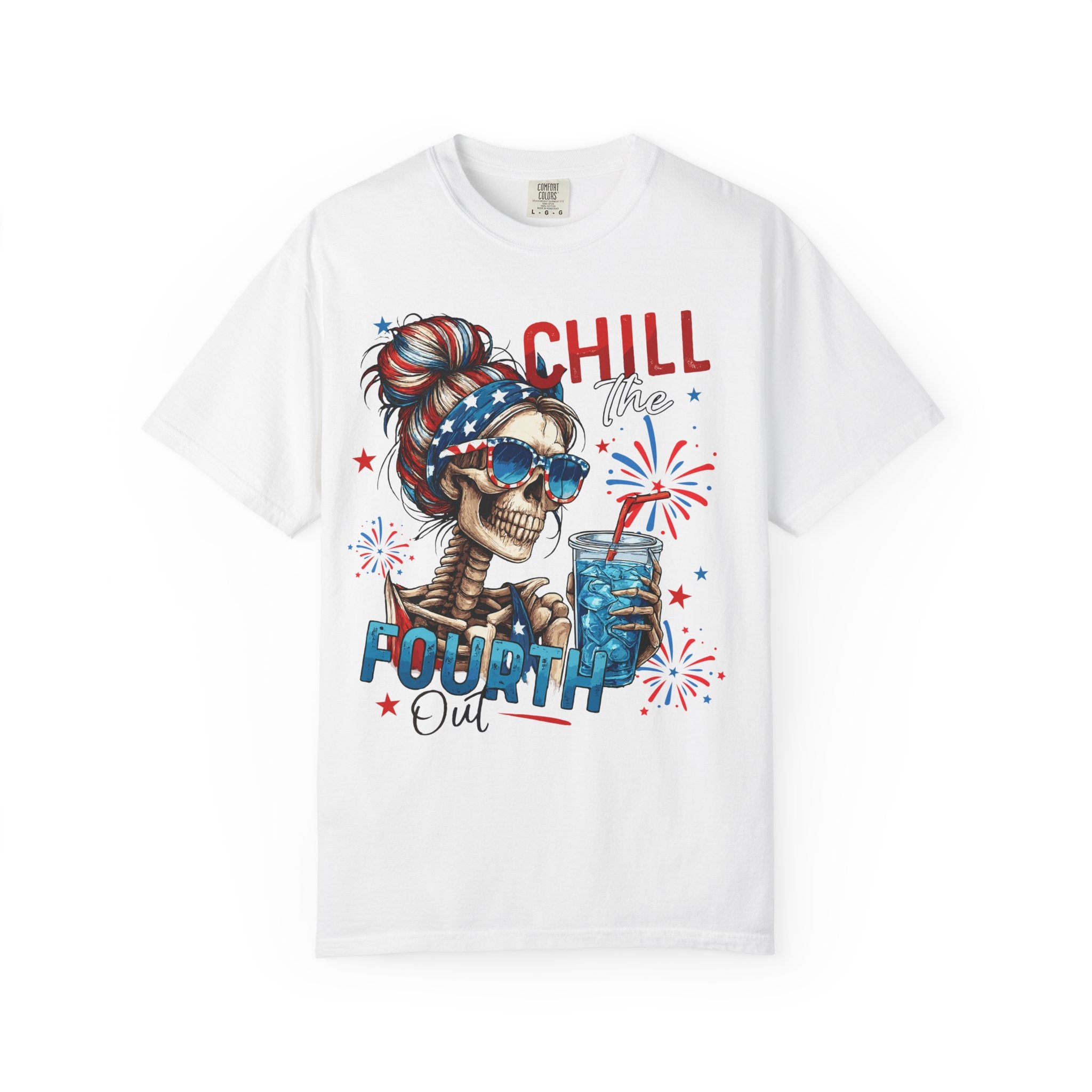 Fourth of July Skull T-Shirt — "Chill the Fourth Out" Patriotic Graphic Tee