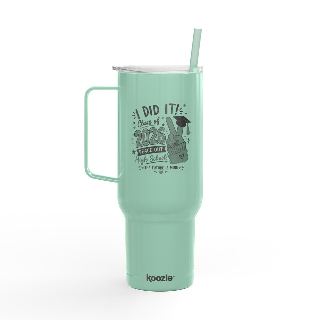 40oz Engraved Graduation Tumbler with Lid — "I DID IT! Class of 2026"