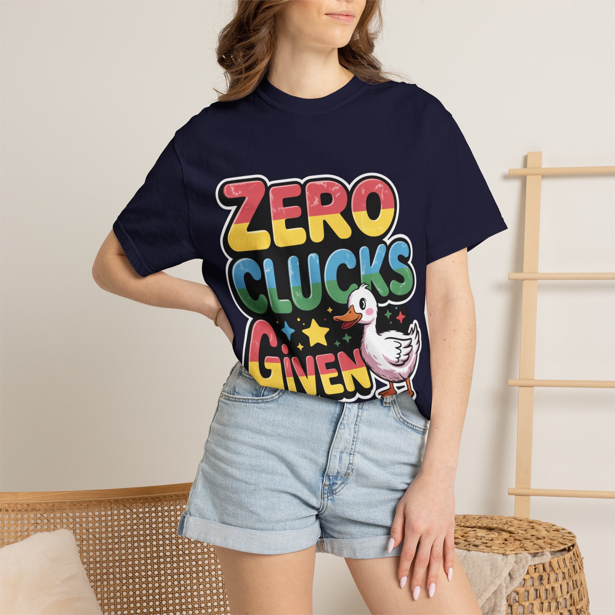 Zero Clucks Given T-Shirt — Funny Retro Duck Graphic Tee