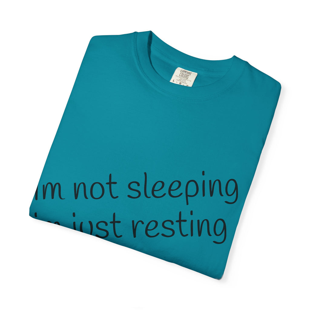 T-Shirt — "I'm Not Sleeping, I'm Just Resting My Eyes" Graphic Tee with Realistic Eyes Back Print