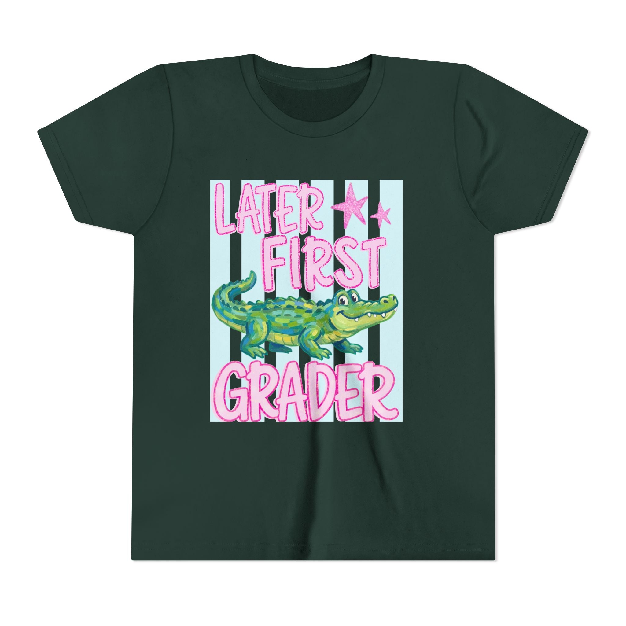 Later First Grader Alligator Youth Tee - Cute Back to School Shirt for Kids