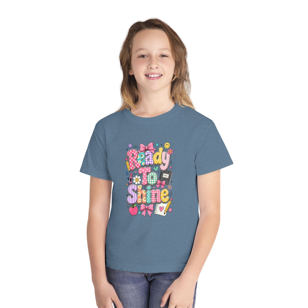 Youth Tee — “Ready to Shine” Happy Cartoon Graphic Tee