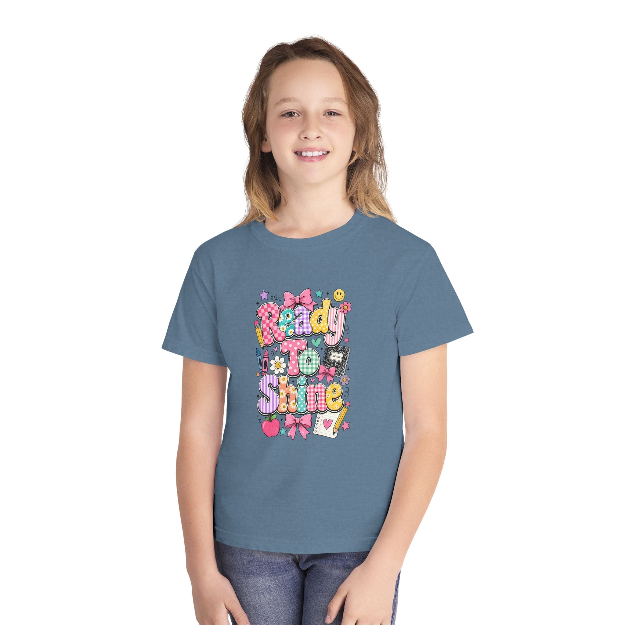 Youth Tee — “Ready to Shine” Happy Cartoon Graphic Tee