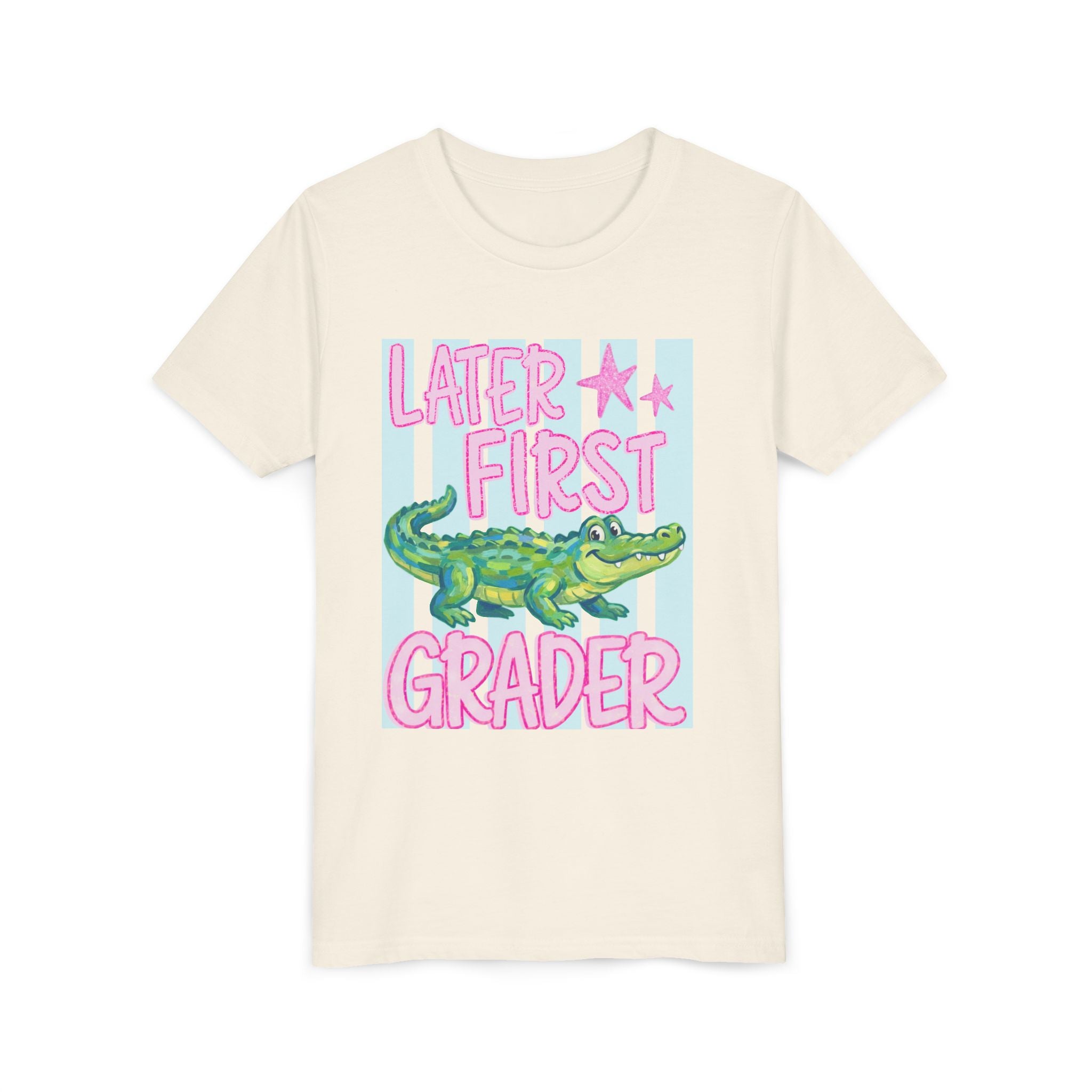 Later First Grader Alligator Youth Tee - Cute Back to School Shirt for Kids