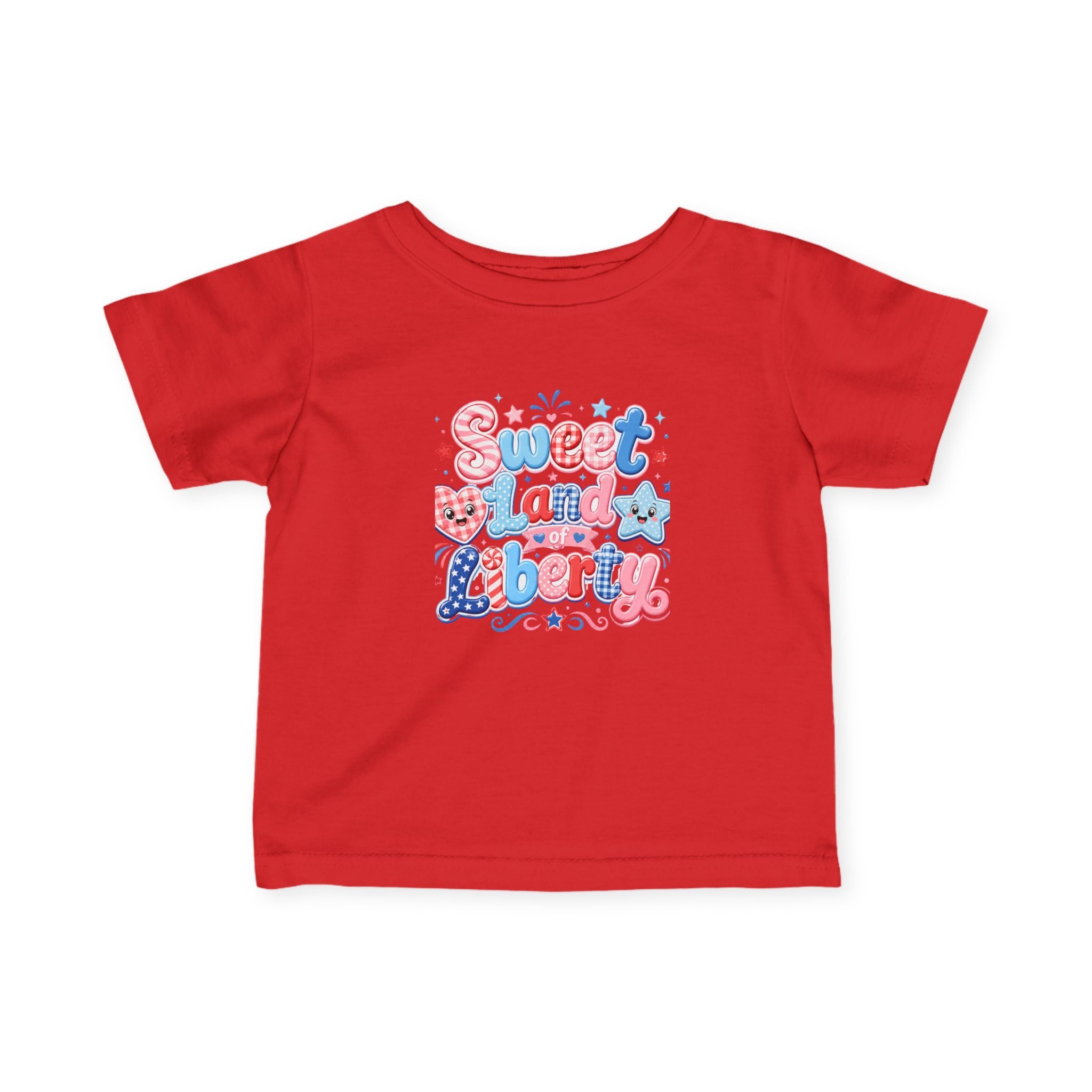 Infant Tee — "Sweet and Liberty" Patriotic Pink & Blue Baby Shirt