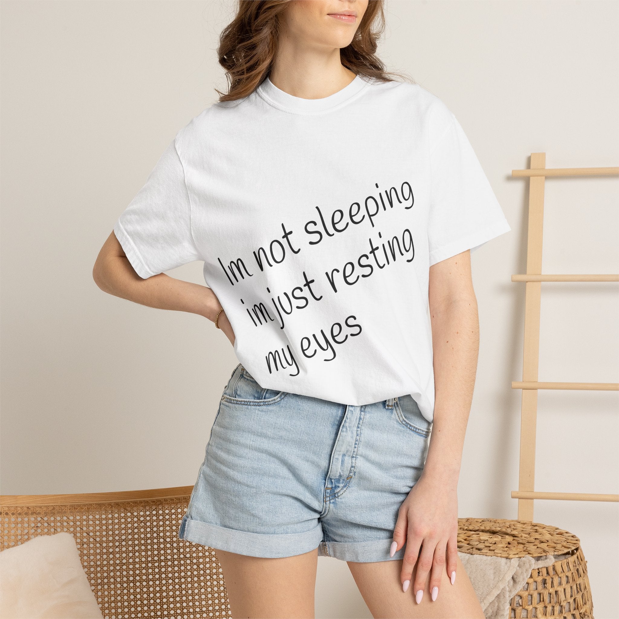 T-Shirt — "I'm Not Sleeping, I'm Just Resting My Eyes" Graphic Tee with Realistic Eyes Back Print