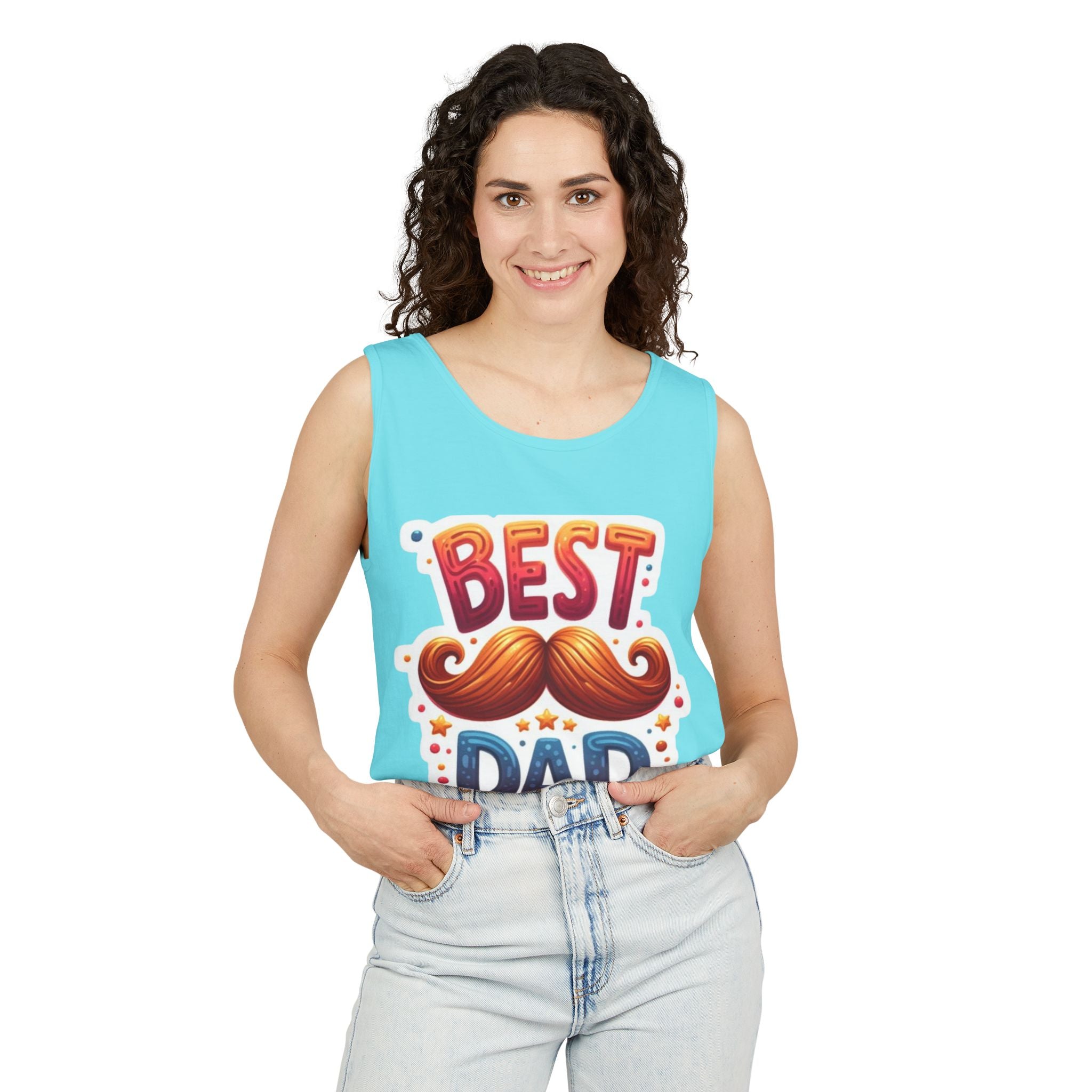 Best Dad Tank Top — Funny Mustache Father’s Day Gift