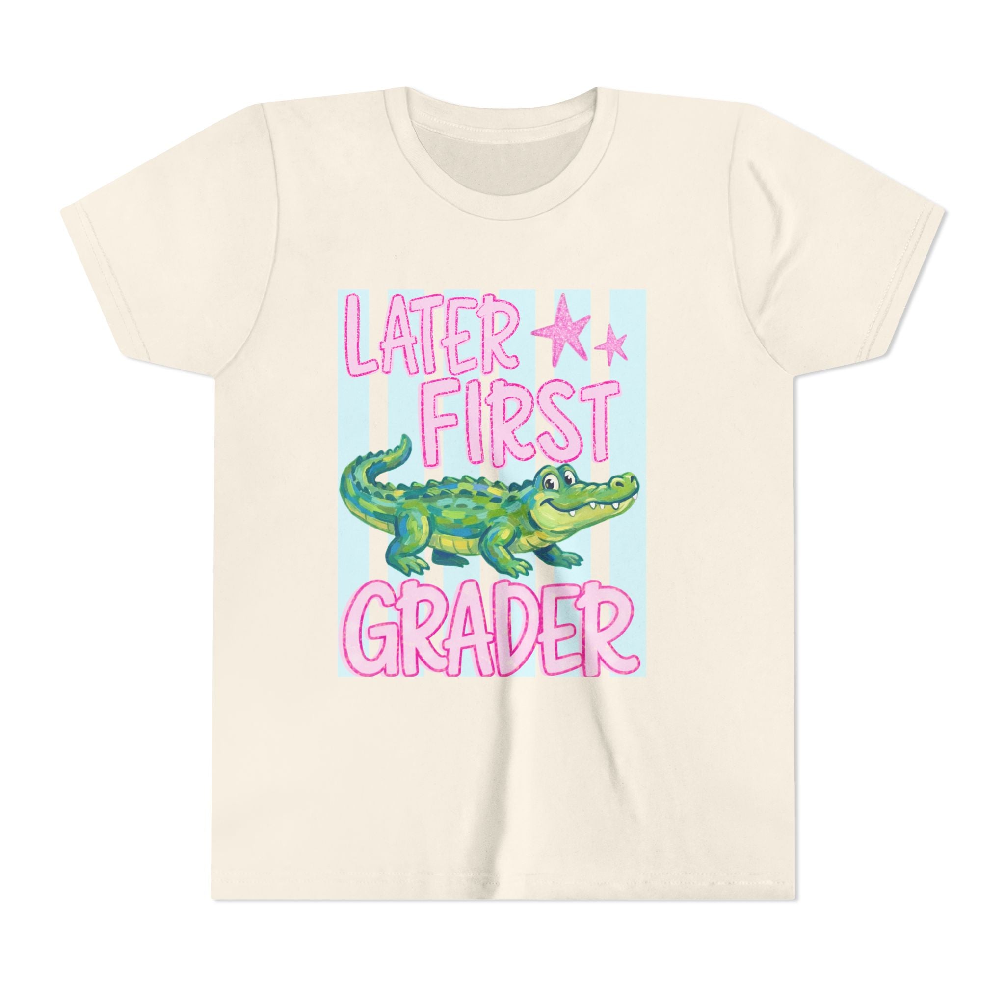 Later First Grader Alligator Youth Tee - Cute Back to School Shirt for Kids