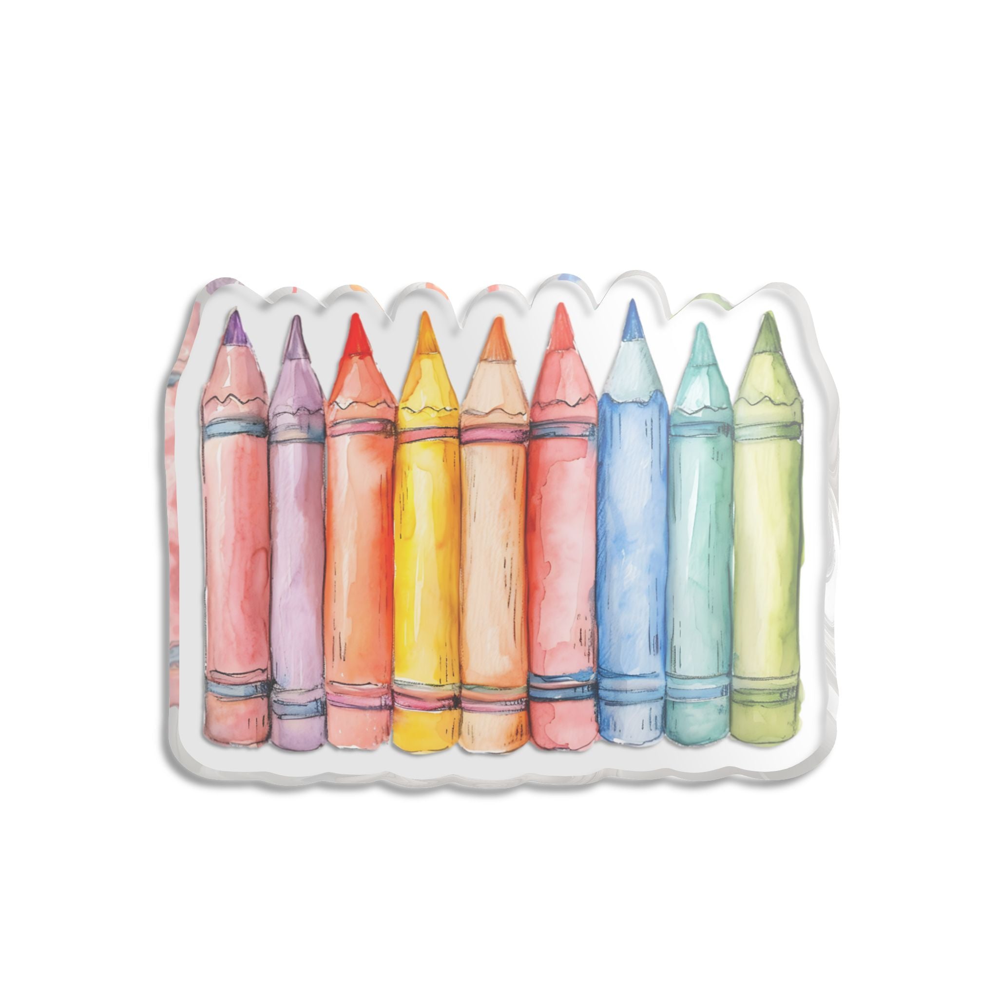 Crayon Watercolor Sticker — Colorful School Supply Decal for Teachers, Kids & Back-to-School Gifts