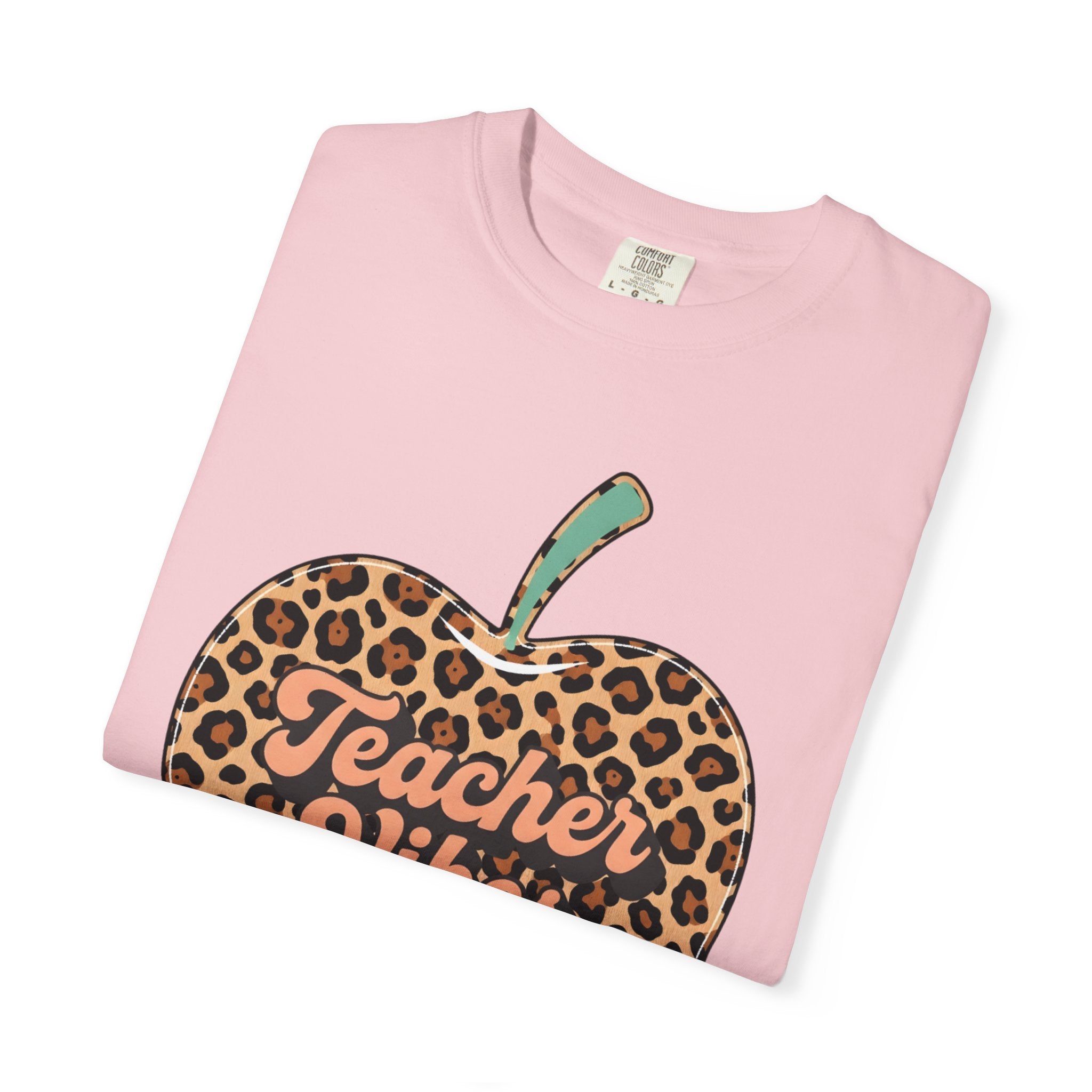 Teacher Vibes Leopard Apple T-Shirt