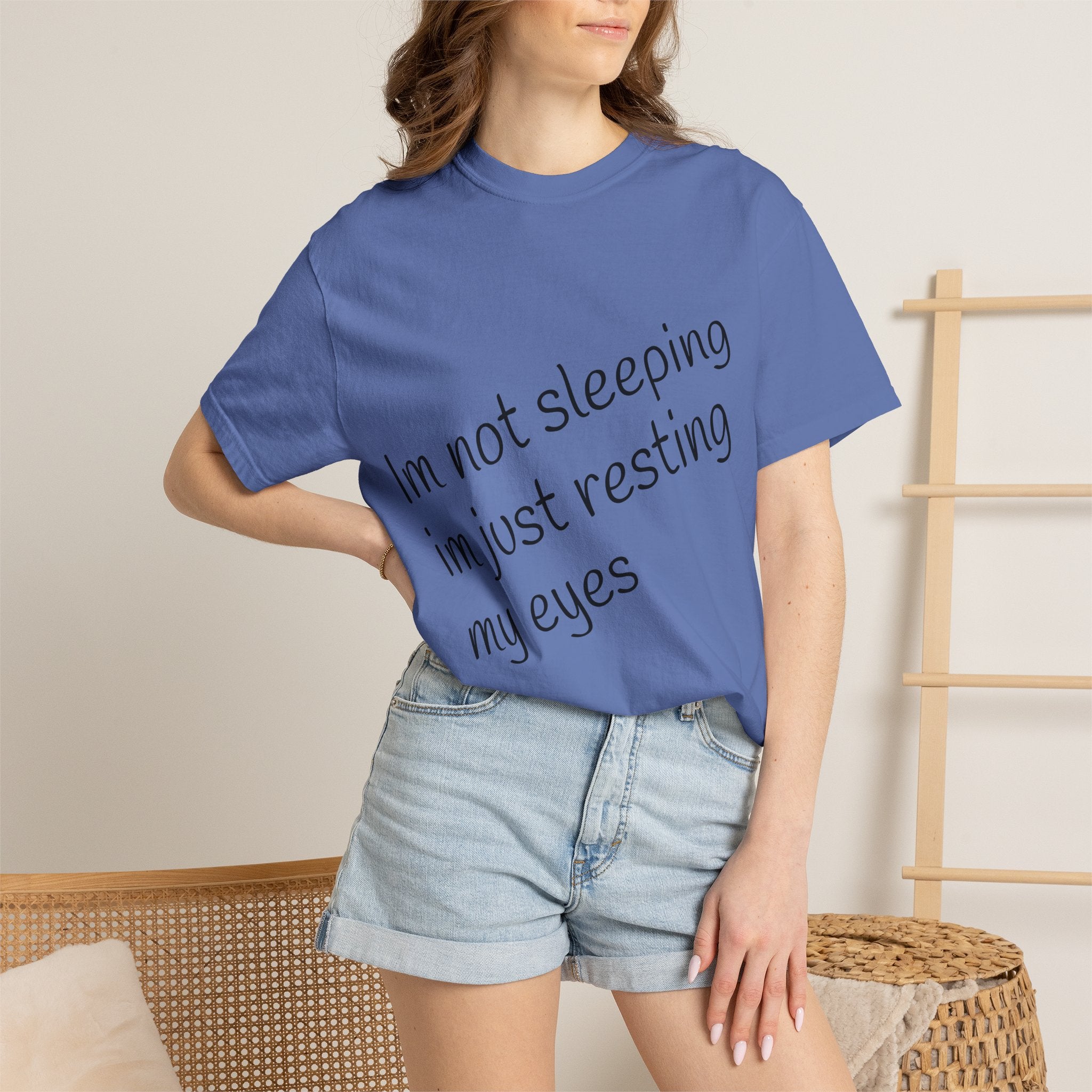 T-Shirt — "I'm Not Sleeping, I'm Just Resting My Eyes" Graphic Tee with Realistic Eyes Back Print