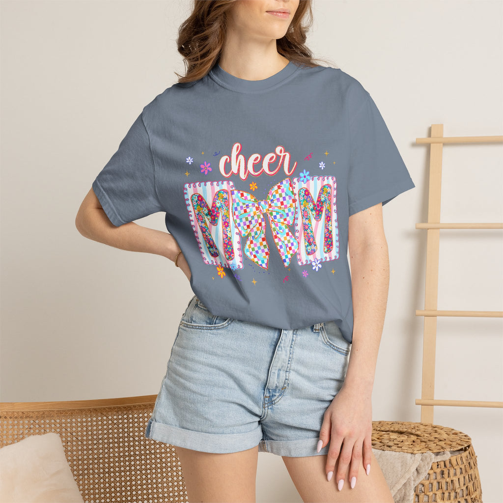 Cheer Mom T-Shirt — Colorful Pom-Pom Cheerleading Mom Tee