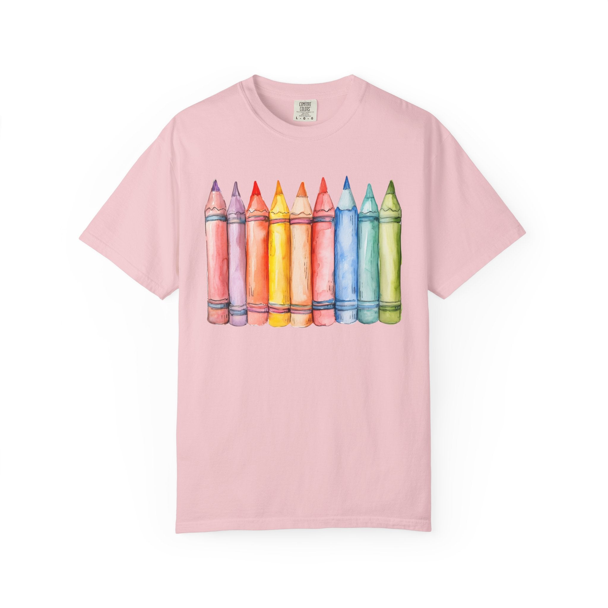 Watercolor Crayon T-Shirt — Colorful Kids Art Tee