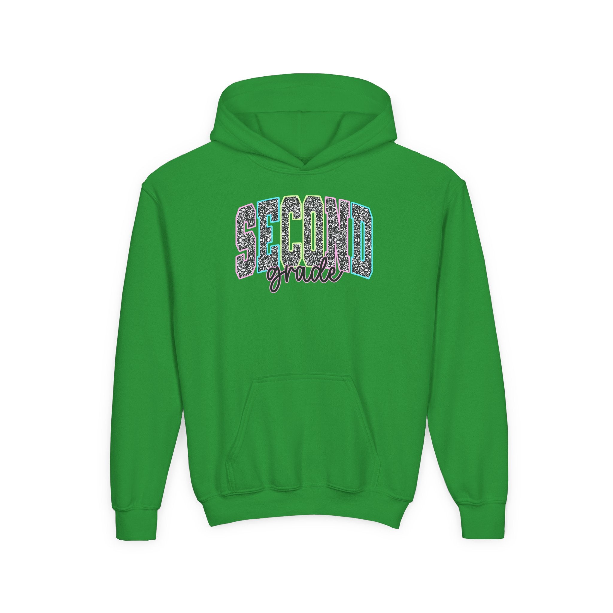 Second Grade Hoodie — Girls' Glitter School Sweatshirt
