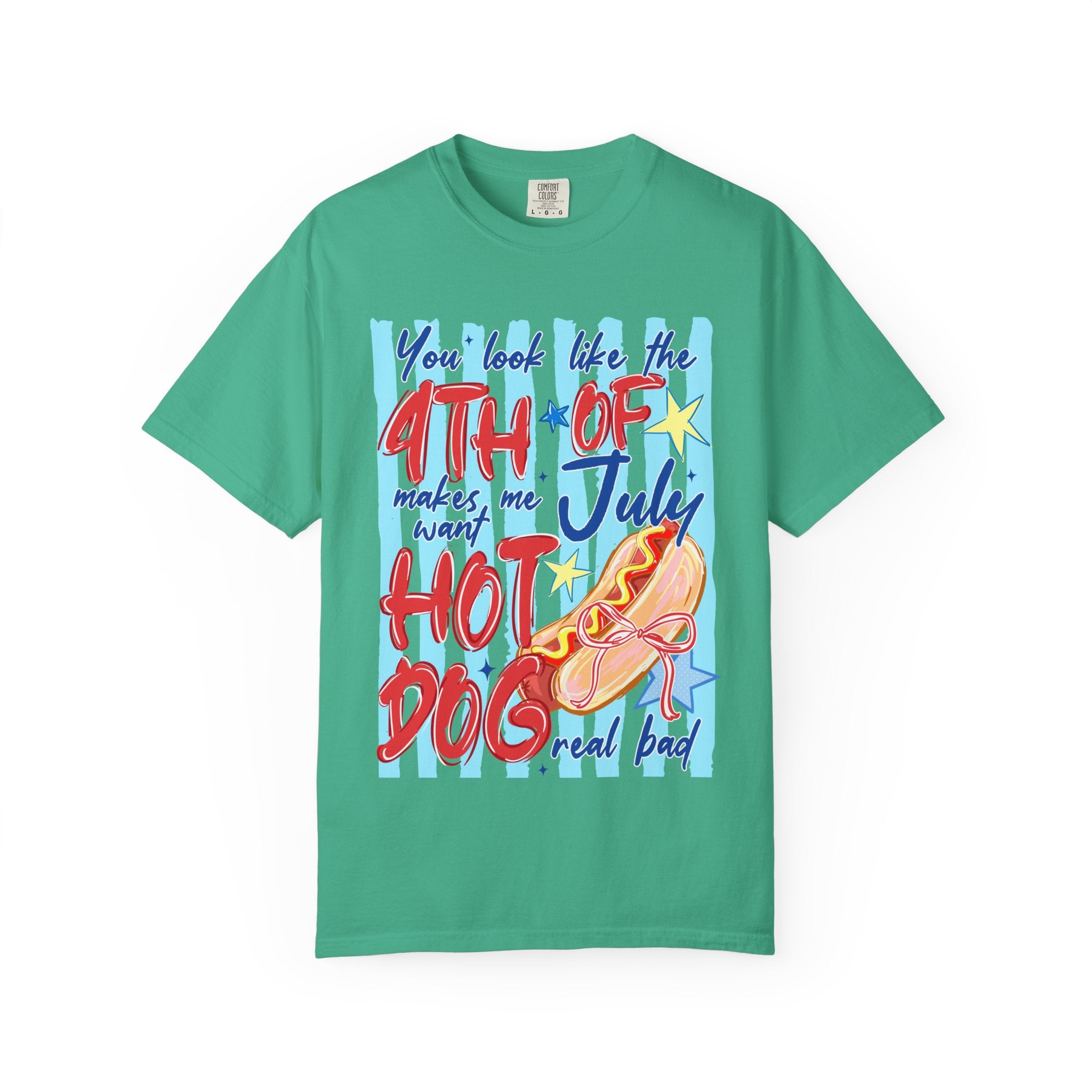 4th of July Hot Dog Graphic T-Shirt