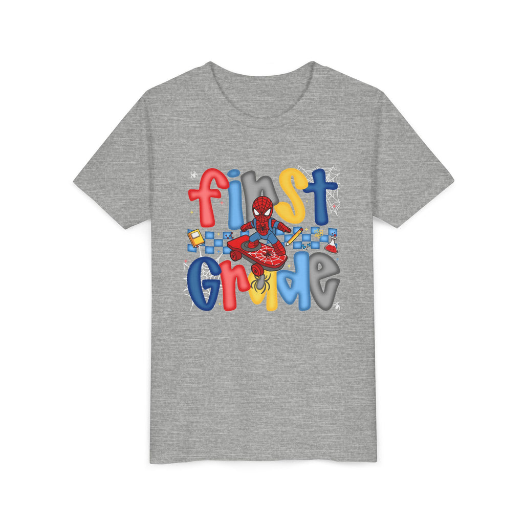 First Grade Superhero Youth Tee — 'First Grade' Colorful Kid Shirt