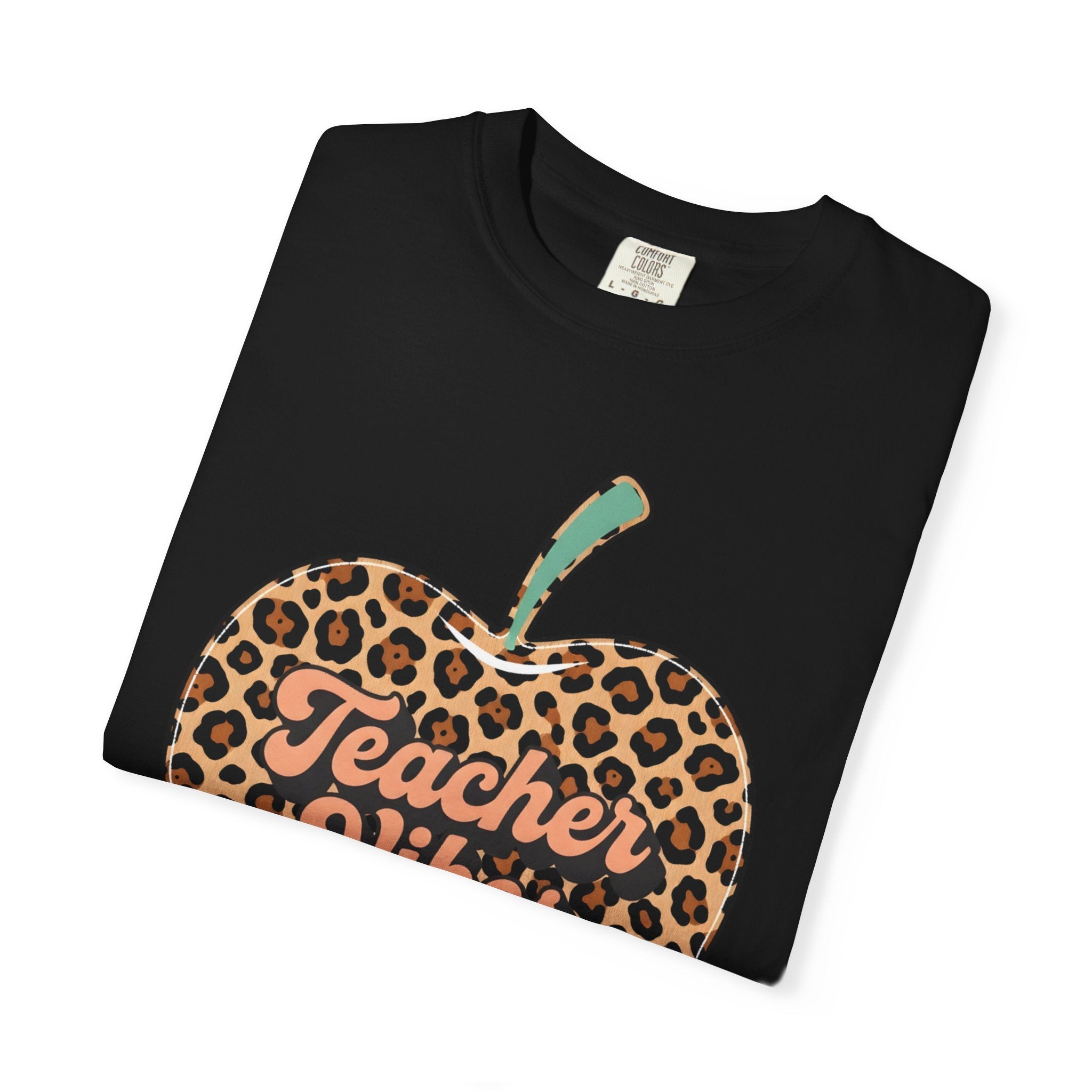 Teacher Vibes Leopard Apple T-Shirt
