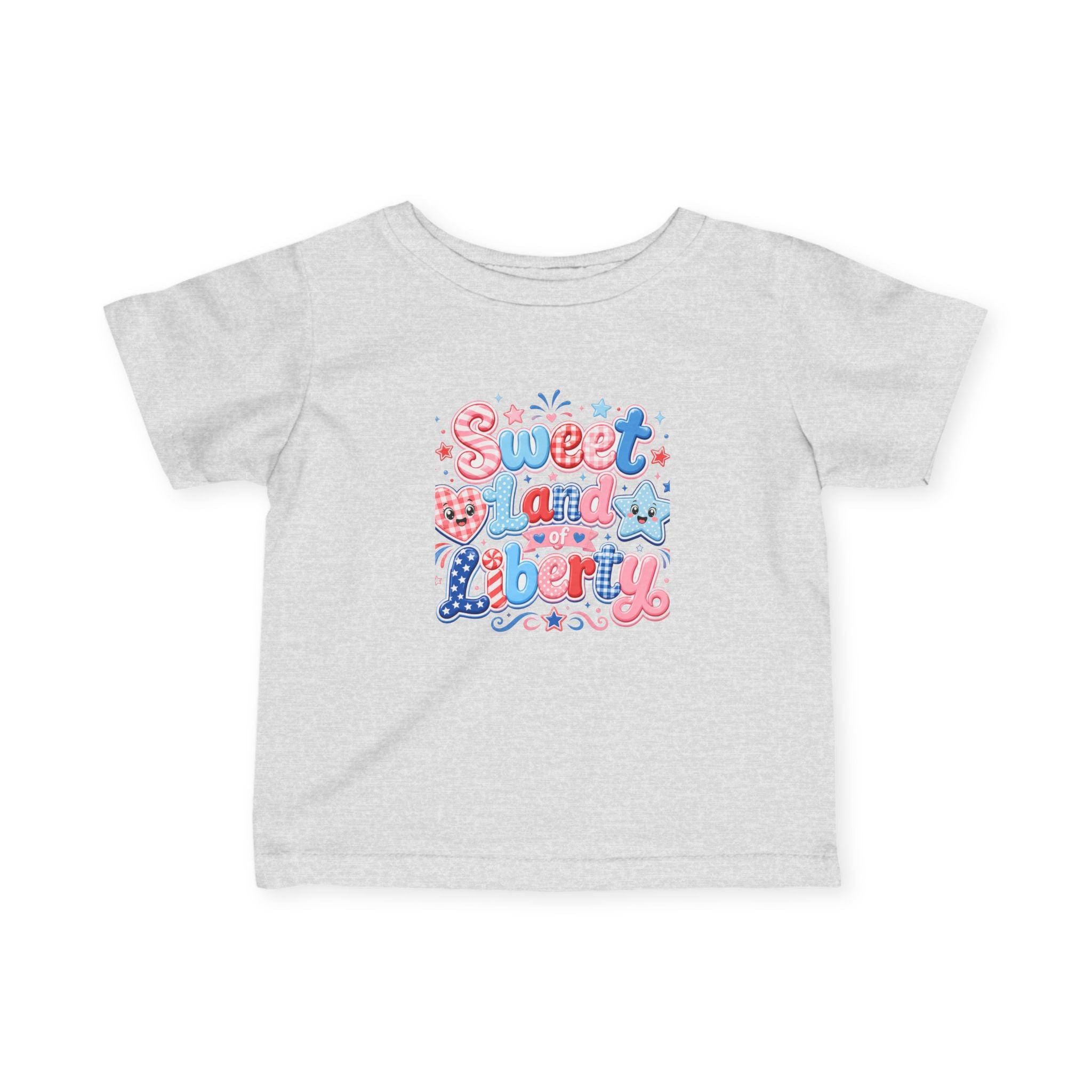 Infant Tee — "Sweet and Liberty" Patriotic Pink & Blue Baby Shirt
