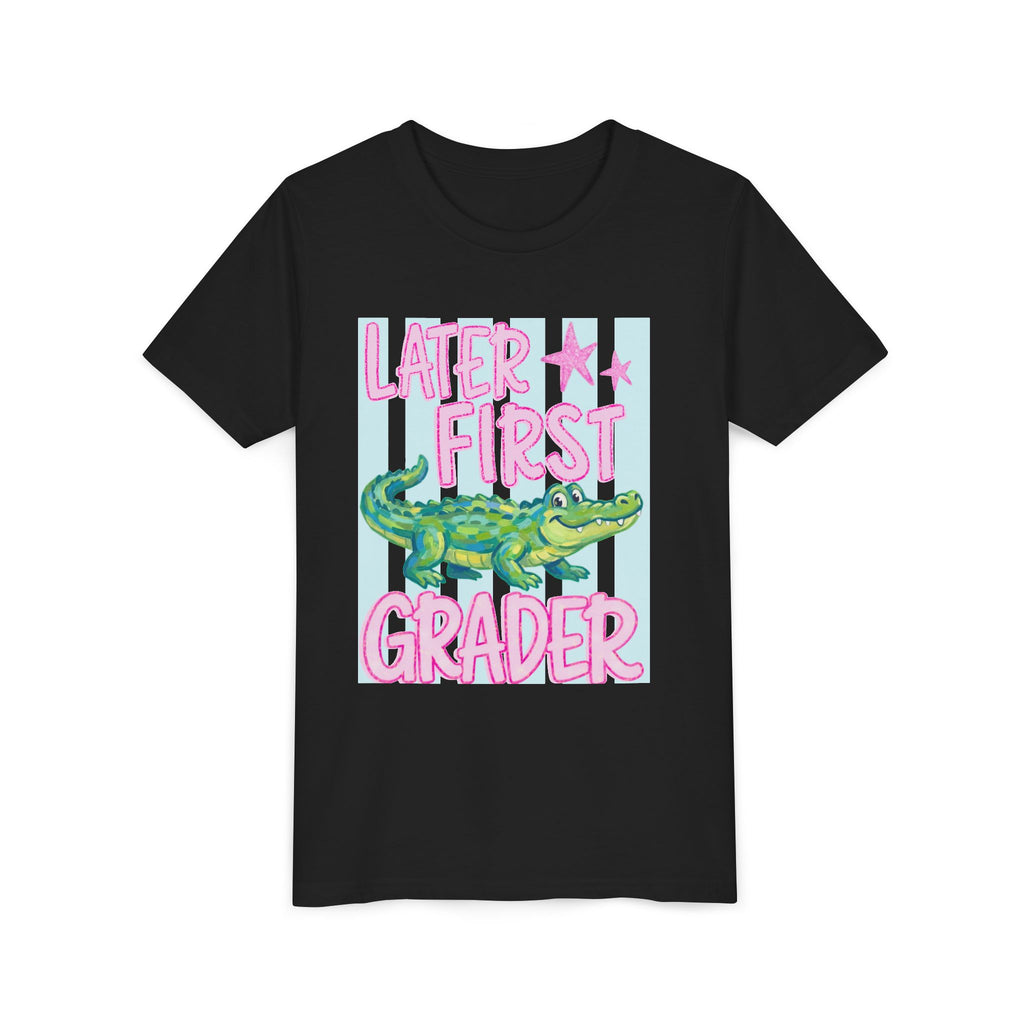 Later First Grader Alligator Youth Tee - Cute Back to School Shirt for Kids