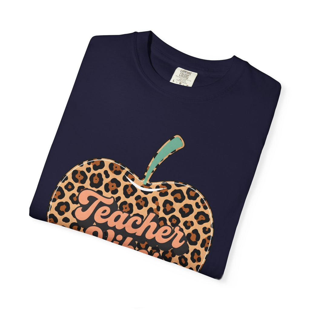 Teacher Vibes Leopard Apple T-Shirt