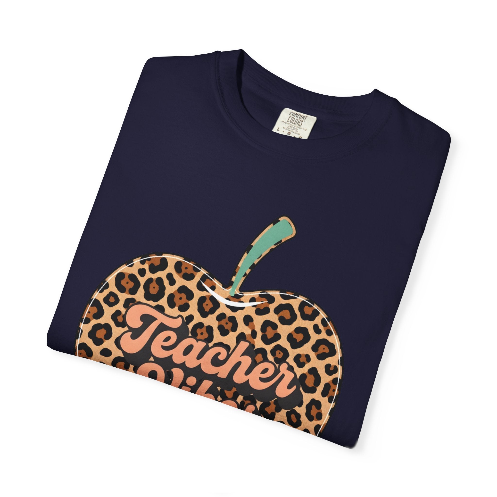 Teacher Vibes Leopard Apple T-Shirt