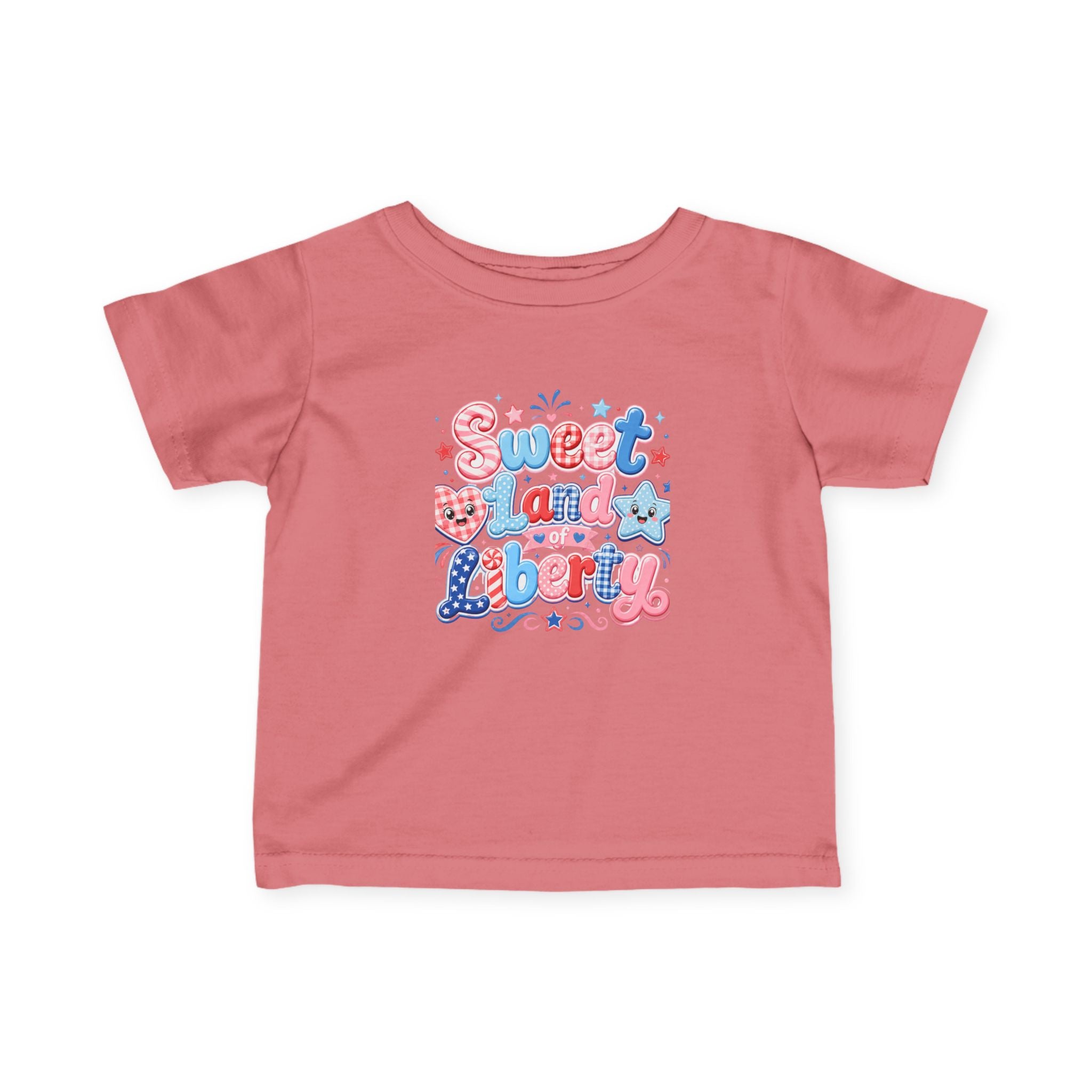 Infant Tee — "Sweet and Liberty" Patriotic Pink & Blue Baby Shirt