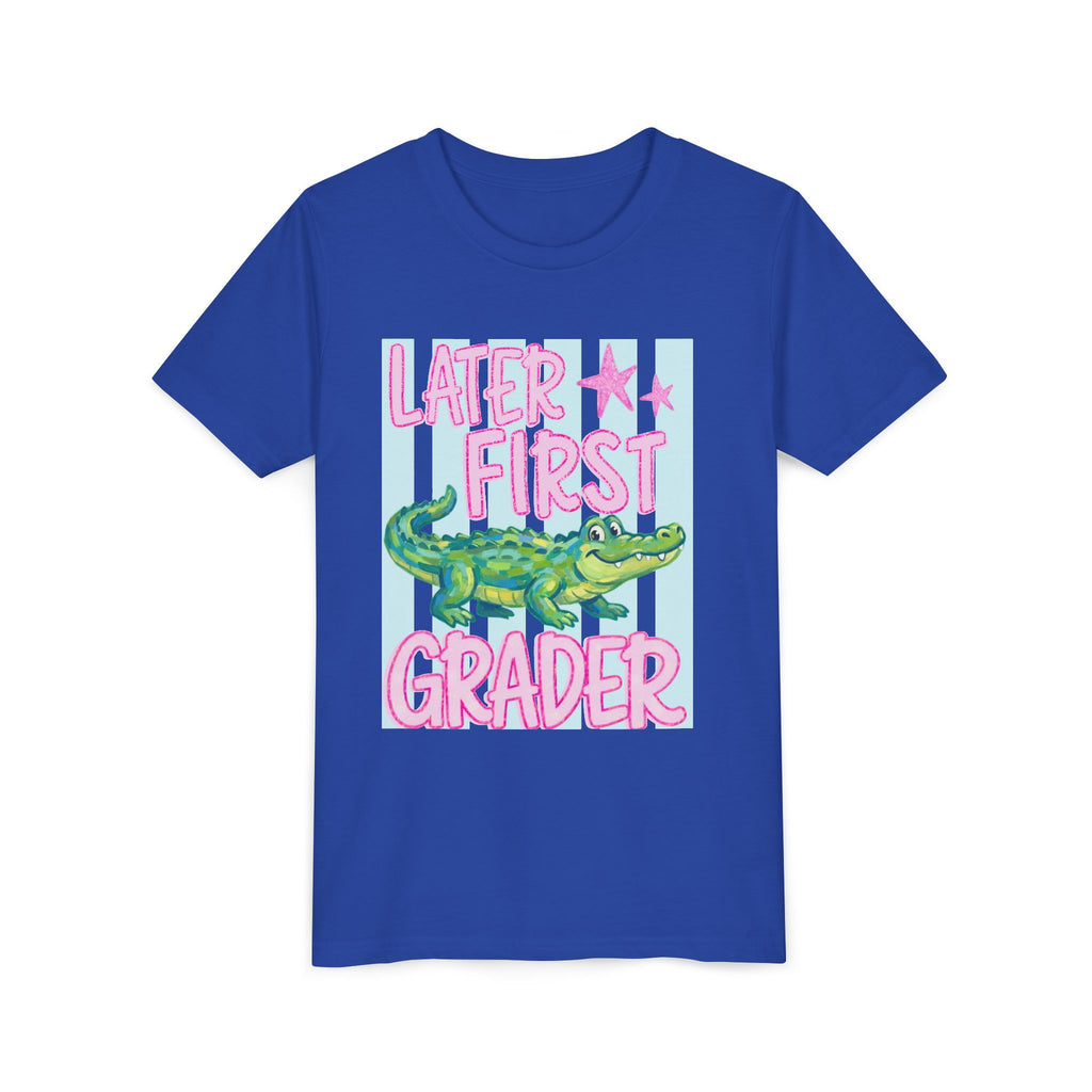 Later First Grader Alligator Youth Tee - Cute Back to School Shirt for Kids