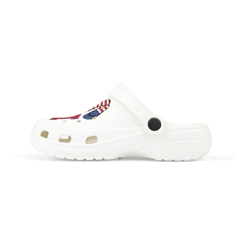 Kids Foam Clogs — "LOVE" Patriotic USA Heart Design
