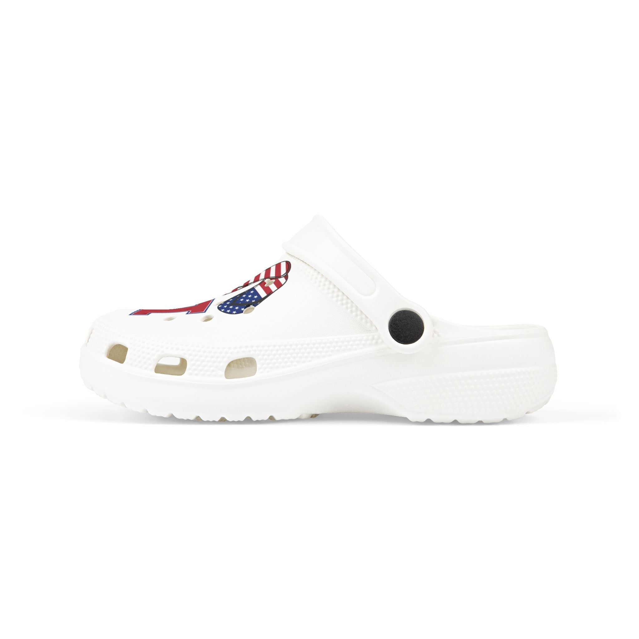 Kids Foam Clogs — "LOVE" Patriotic USA Heart Design