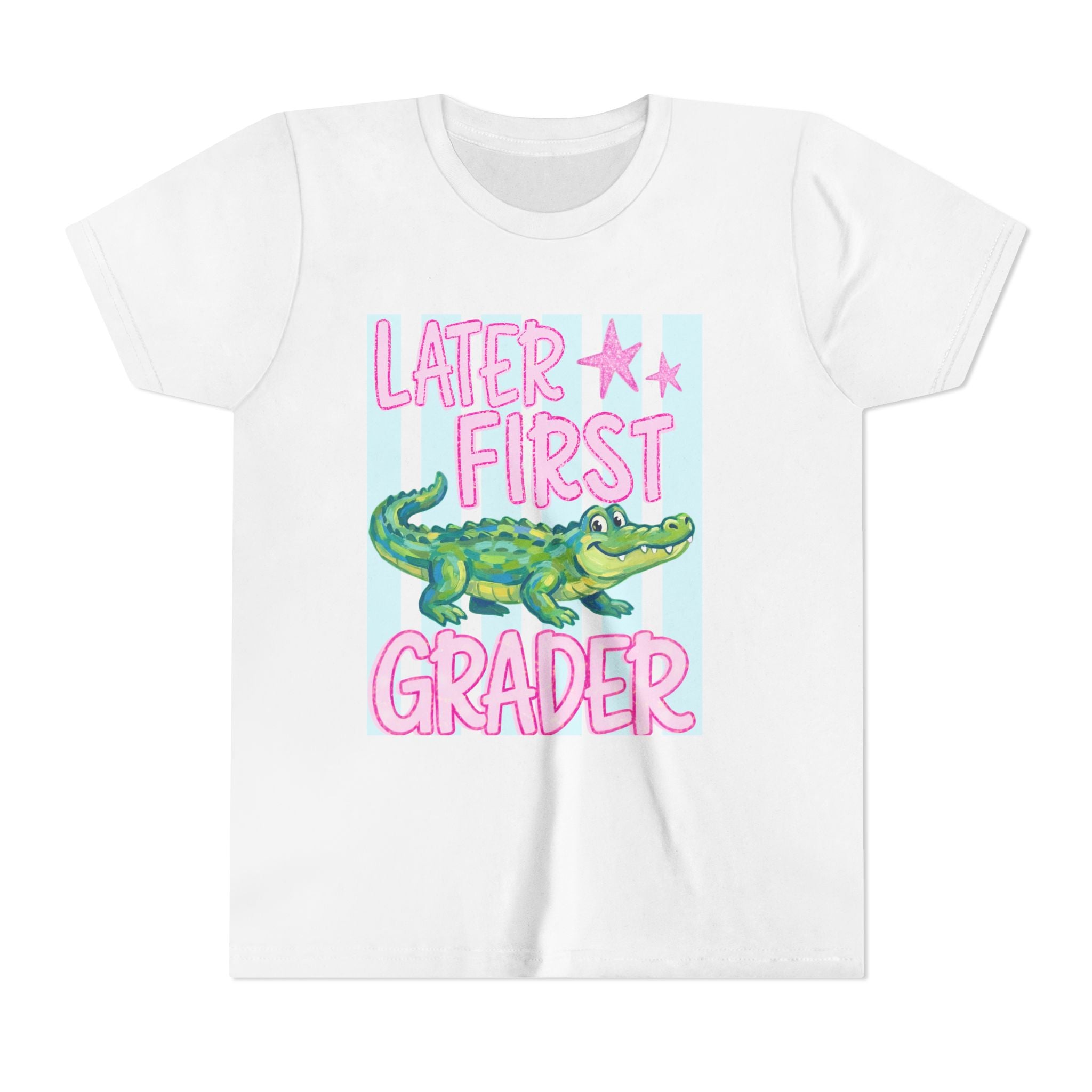 Later First Grader Alligator Youth Tee - Cute Back to School Shirt for Kids